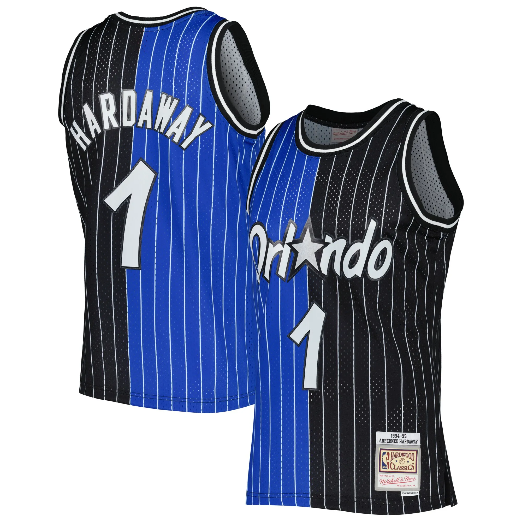 Penny Hardaway Orlando Magic Mitchell & Ness Hardwood Classics 1994-95 Split Swingman Jersey - Blue-Black