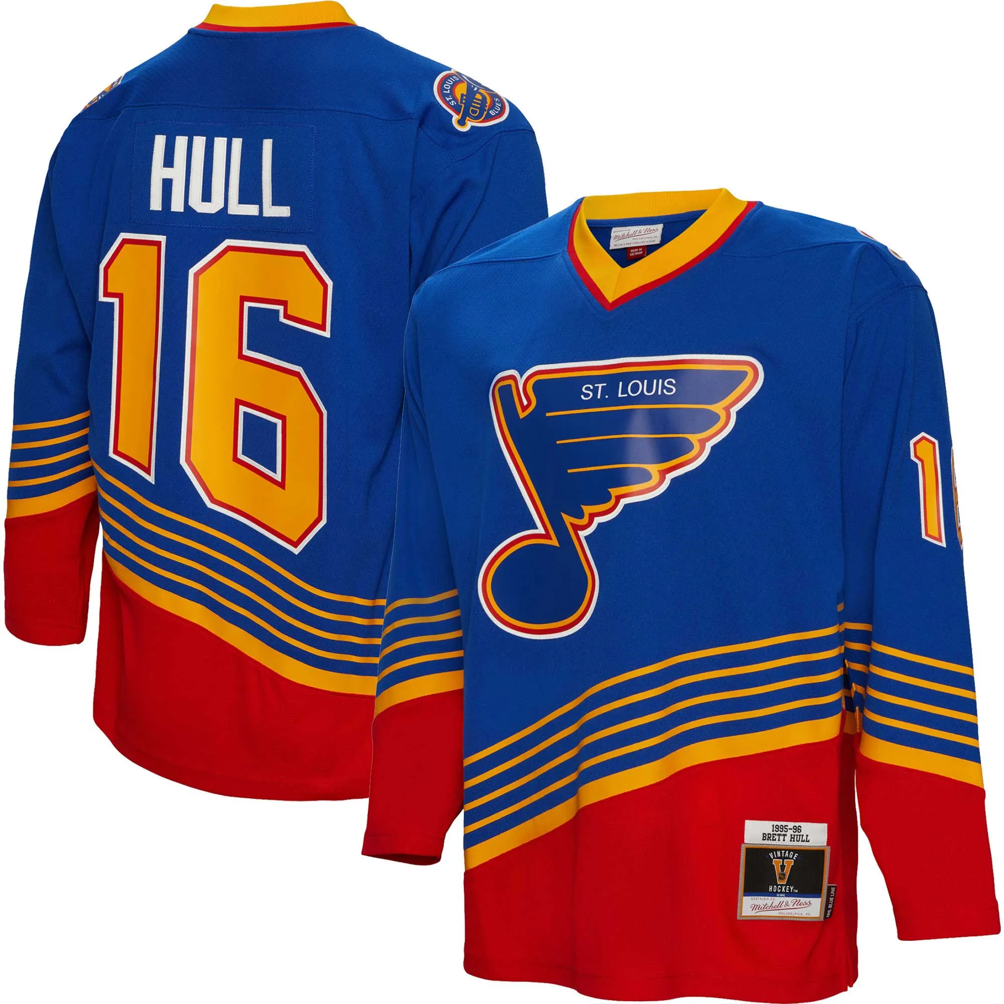 Brett Hull St. Louis Blues Mitchell & Ness  1995-96 Blue Line Player Jersey - Blue