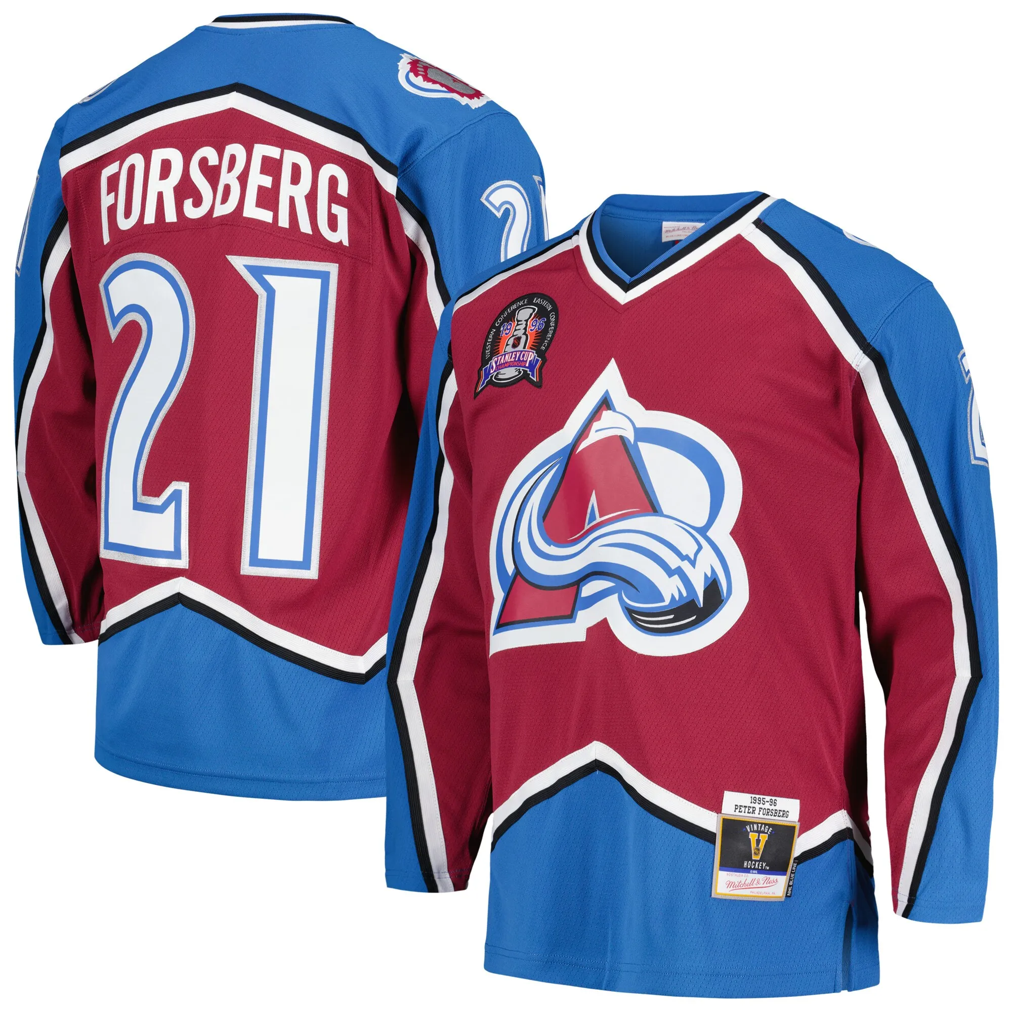 Peter Forsberg Colorado Avalanche Mitchell & Ness  1995-96 Blue Line Player Jersey - Burgundy