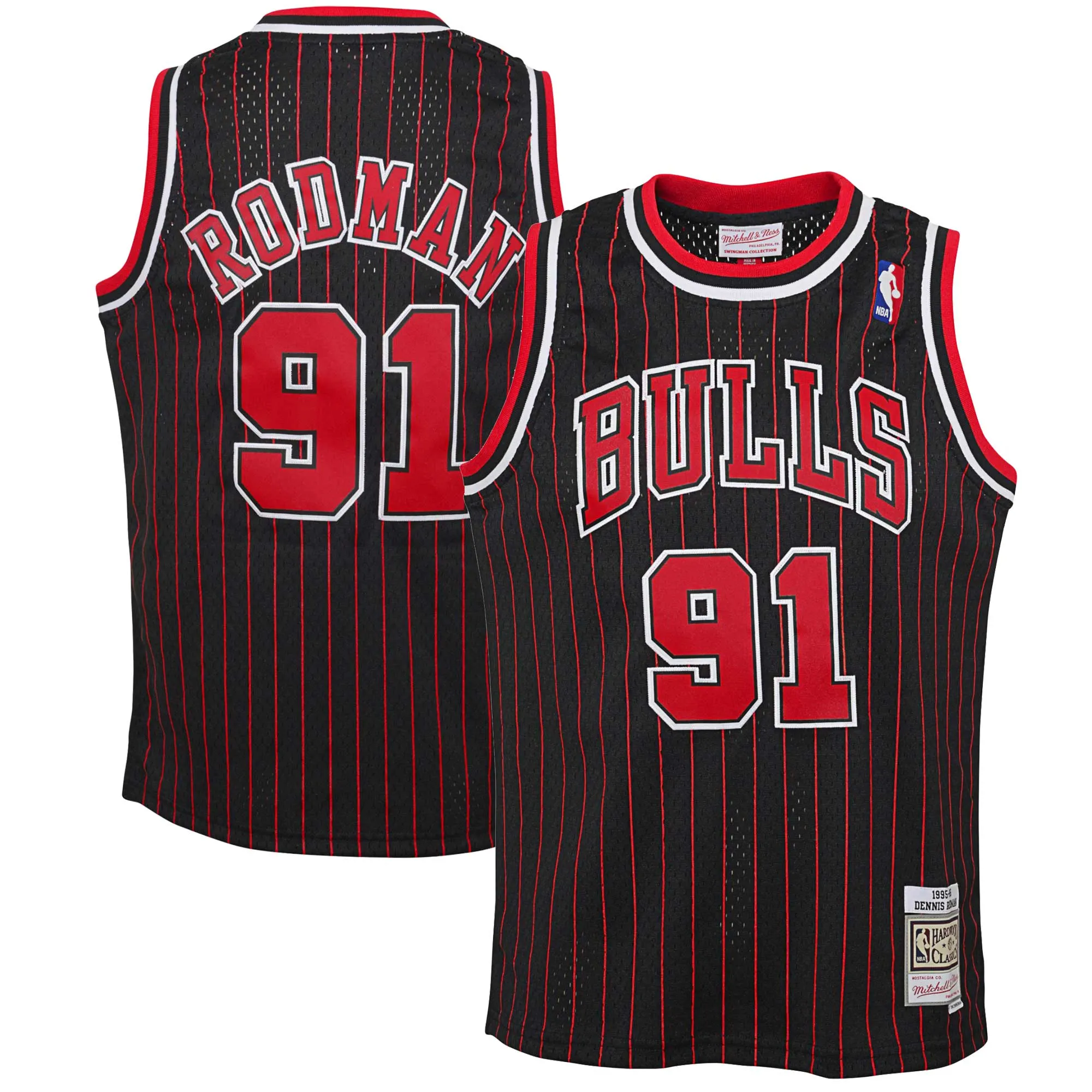 Dennis Rodman Chicago Bulls Mitchell & Ness Youth 1995-96 Hardwood Classics Swingman Jersey - Black