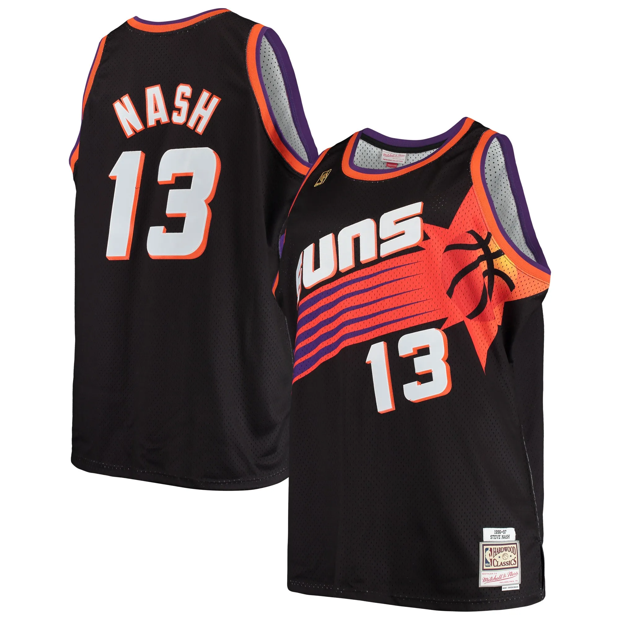 Steve Nash Phoenix Suns Mitchell & Ness 1996-97 Big & Tall Hardwood Classics Swingman Jersey - Black