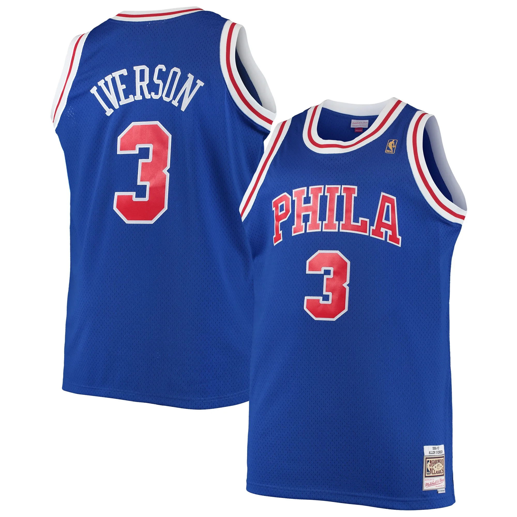 Allen Iverson Philadelphia 76ers Mitchell & Ness 1996-97 Big & Tall Hardwood Classics Swingman Jersey - Royal
