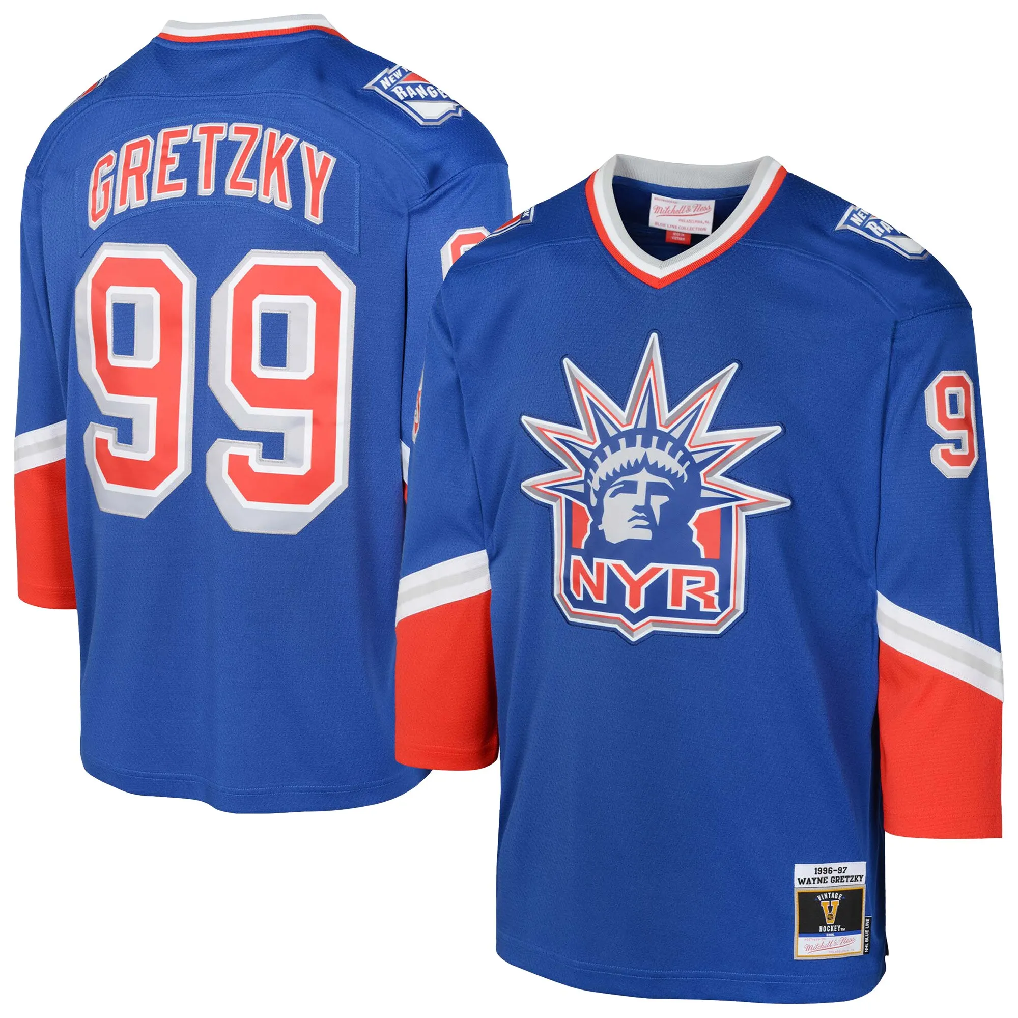Wayne Gretzky New York Rangers Mitchell & Ness Youth 1996-97   Blue Line Player Jersey