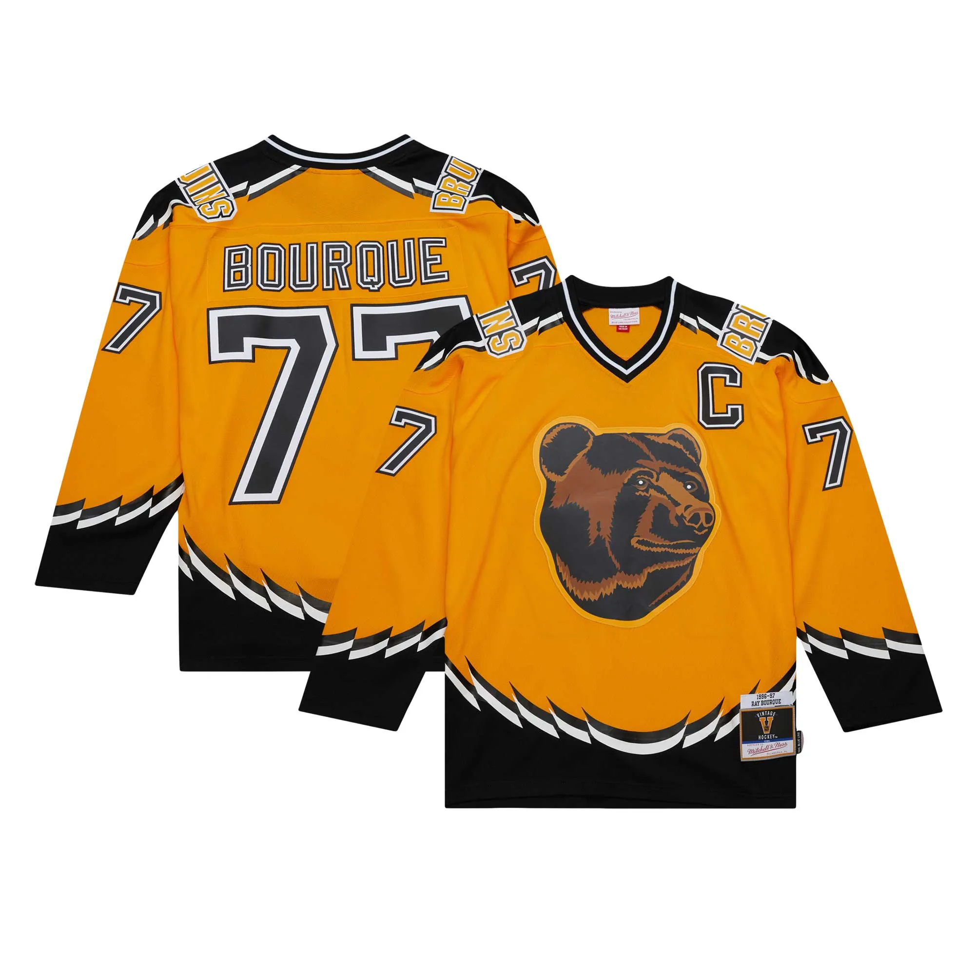 Ray Bourque Boston Bruins Mitchell & Ness  1996-97 Captain Patch Blue Line Player Jersey - Gold