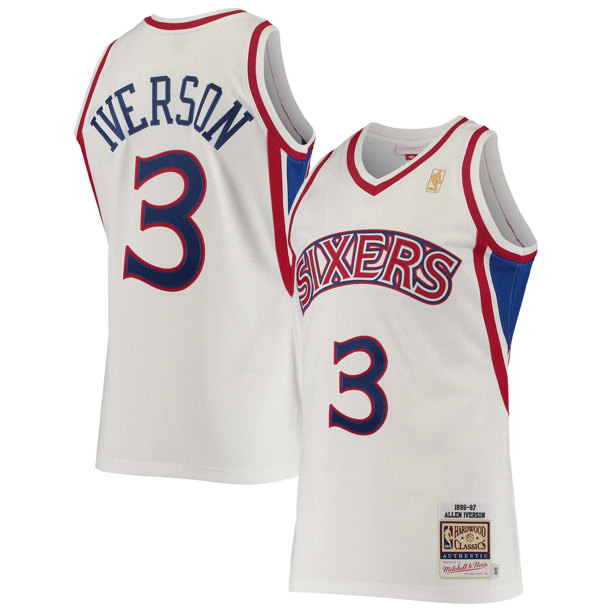 Allen Iverson Philadelphia 76ers Mitchell & Ness 1996-97 Hardwood Classics Authentic Jersey - White