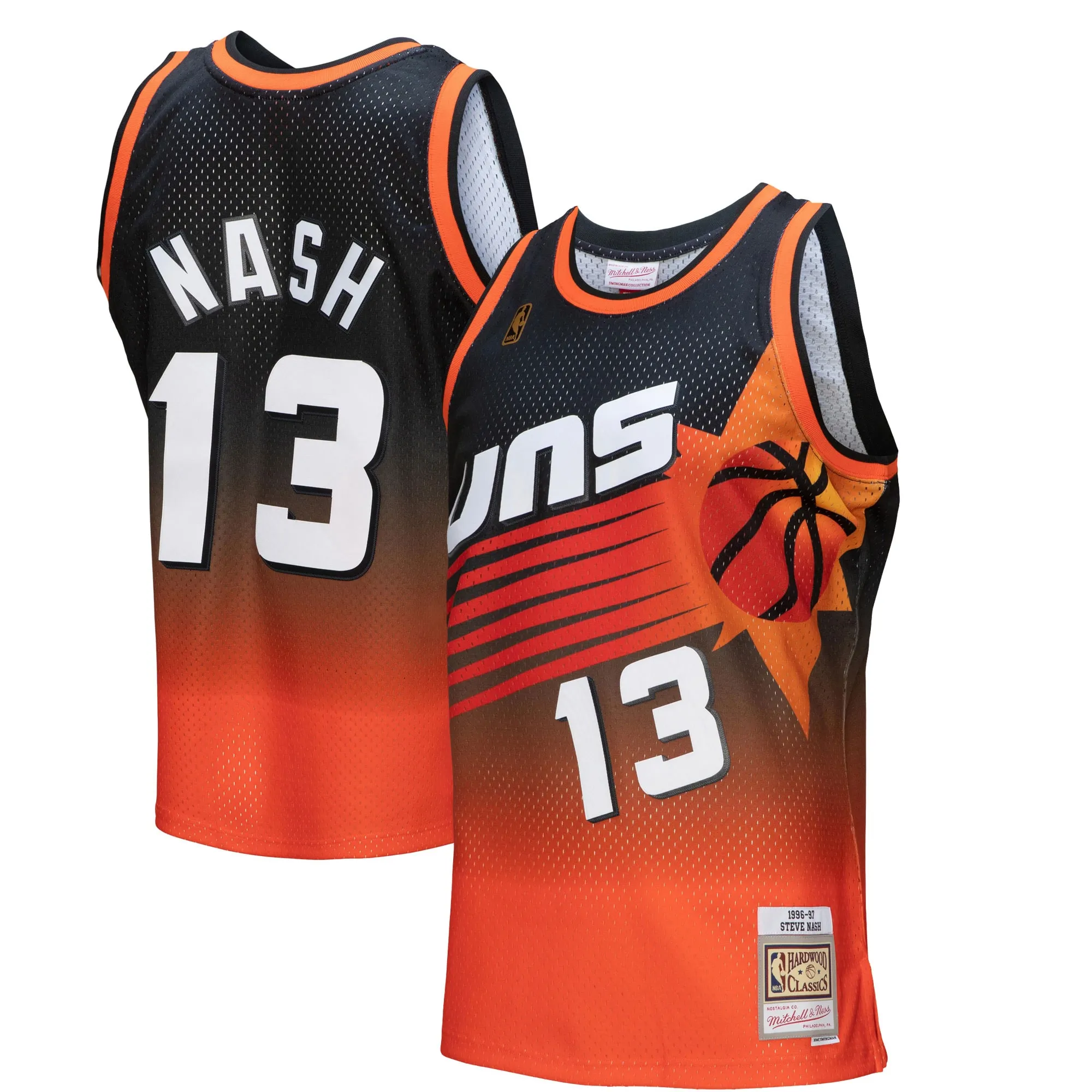 Steve Nash Phoenix Suns Mitchell & Ness 1996-97 Hardwood Classics Fadeaway Swingman Player Jersey - Orange-Black