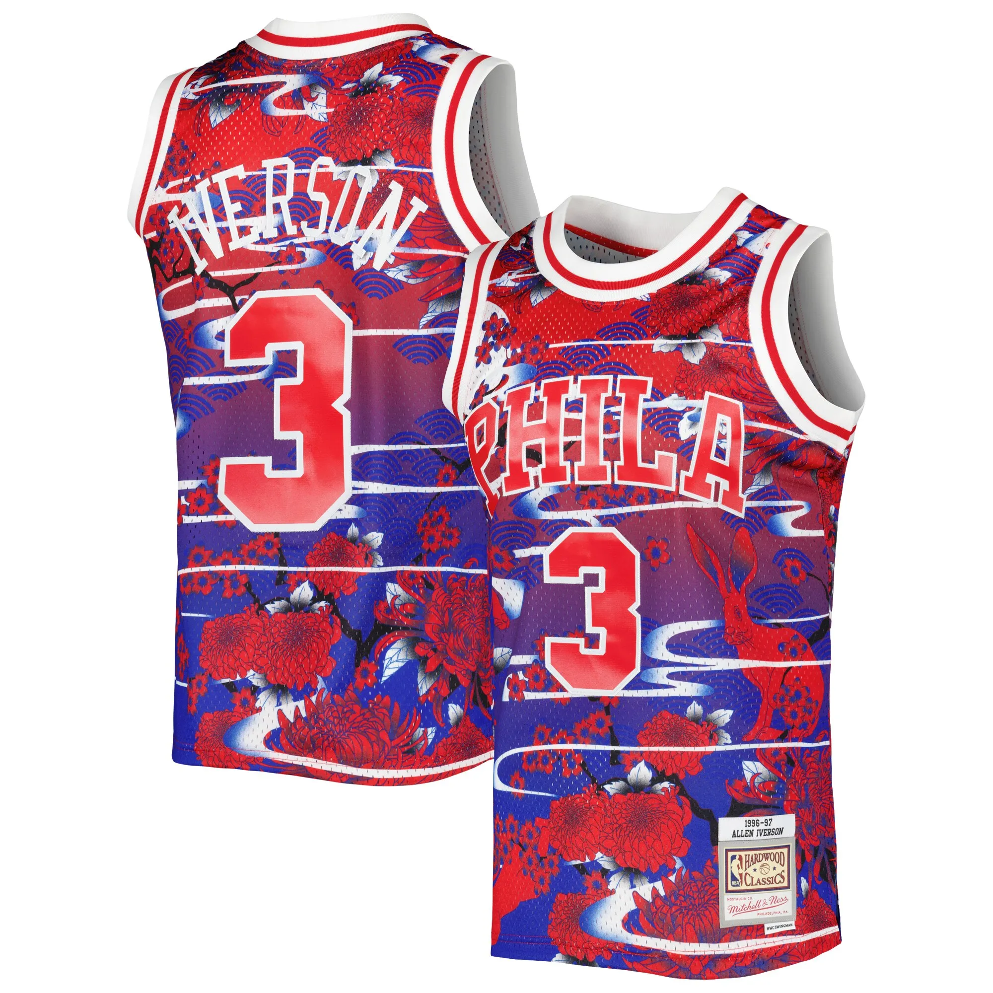 Allen Iverson Philadelphia 76ers Mitchell & Ness 1996-97 Hardwood Classics Lunar New Year Swingman Jersey - Red