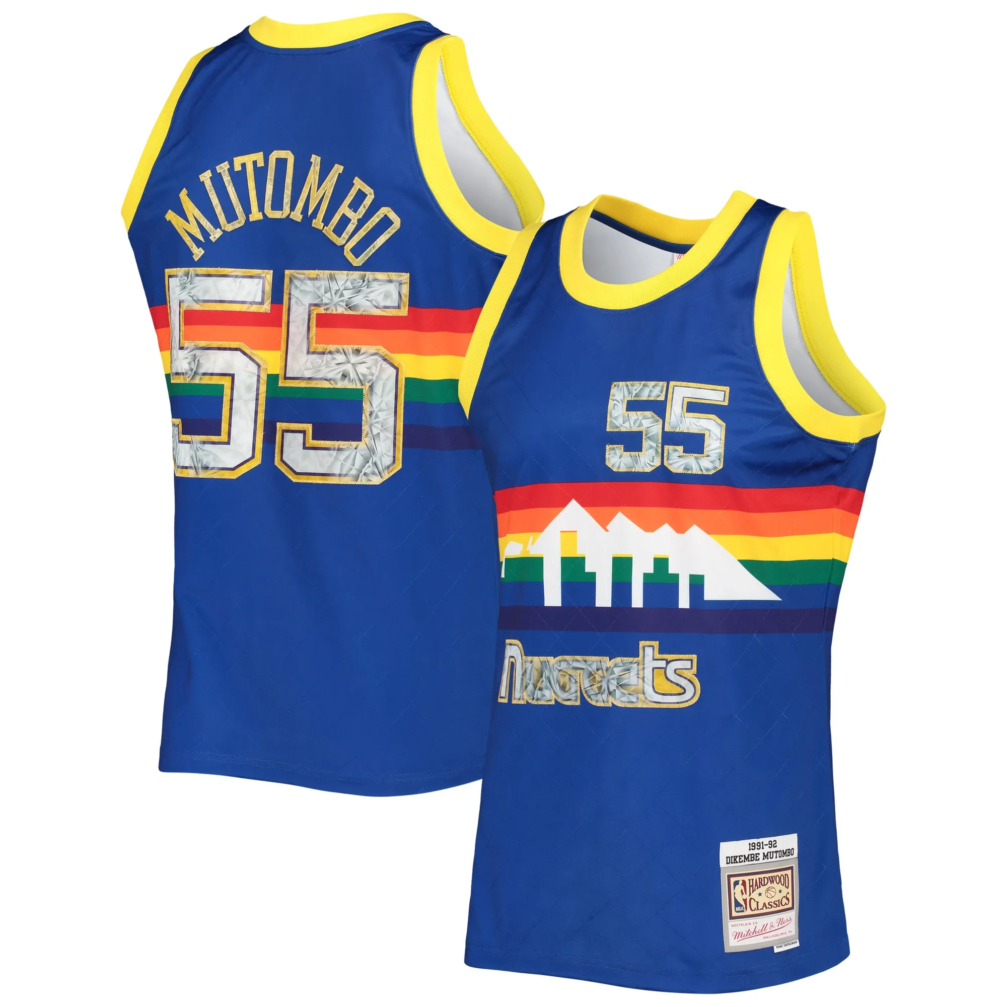 Dikembe Mutombo Denver Nuggets Mitchell & Ness 1996-97 Hardwood Classics NBA 75th Anniversary Diamond Swingman Jersey - Royal