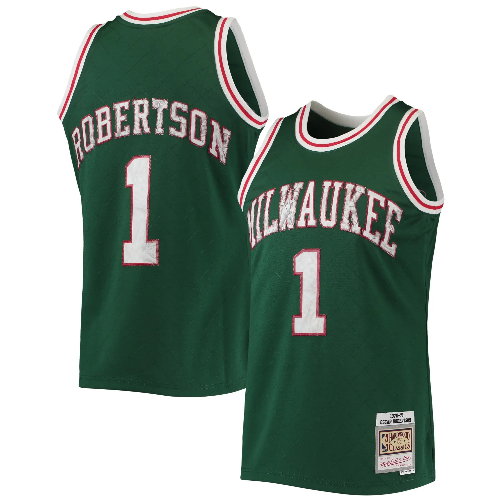Oscar Robertson Milwaukee Bucks Mitchell & Ness 1996-97 Hardwood Classics NBA 75th Anniversary Diamond Swingman Jersey - Green