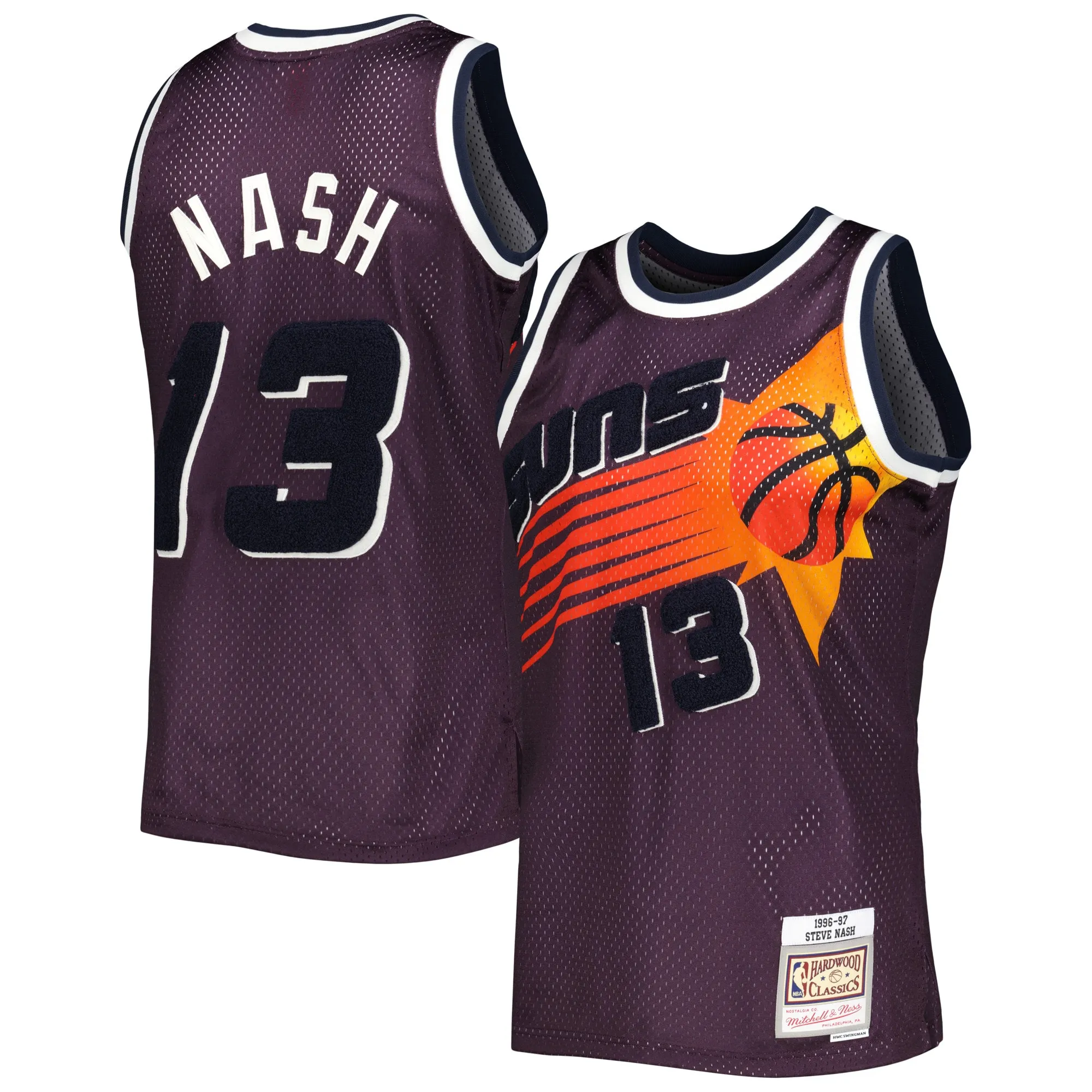 Steve Nash Phoenix Suns Mitchell & Ness 1996-97 Hardwood Classics Off-Court Swingman Jersey - Purple