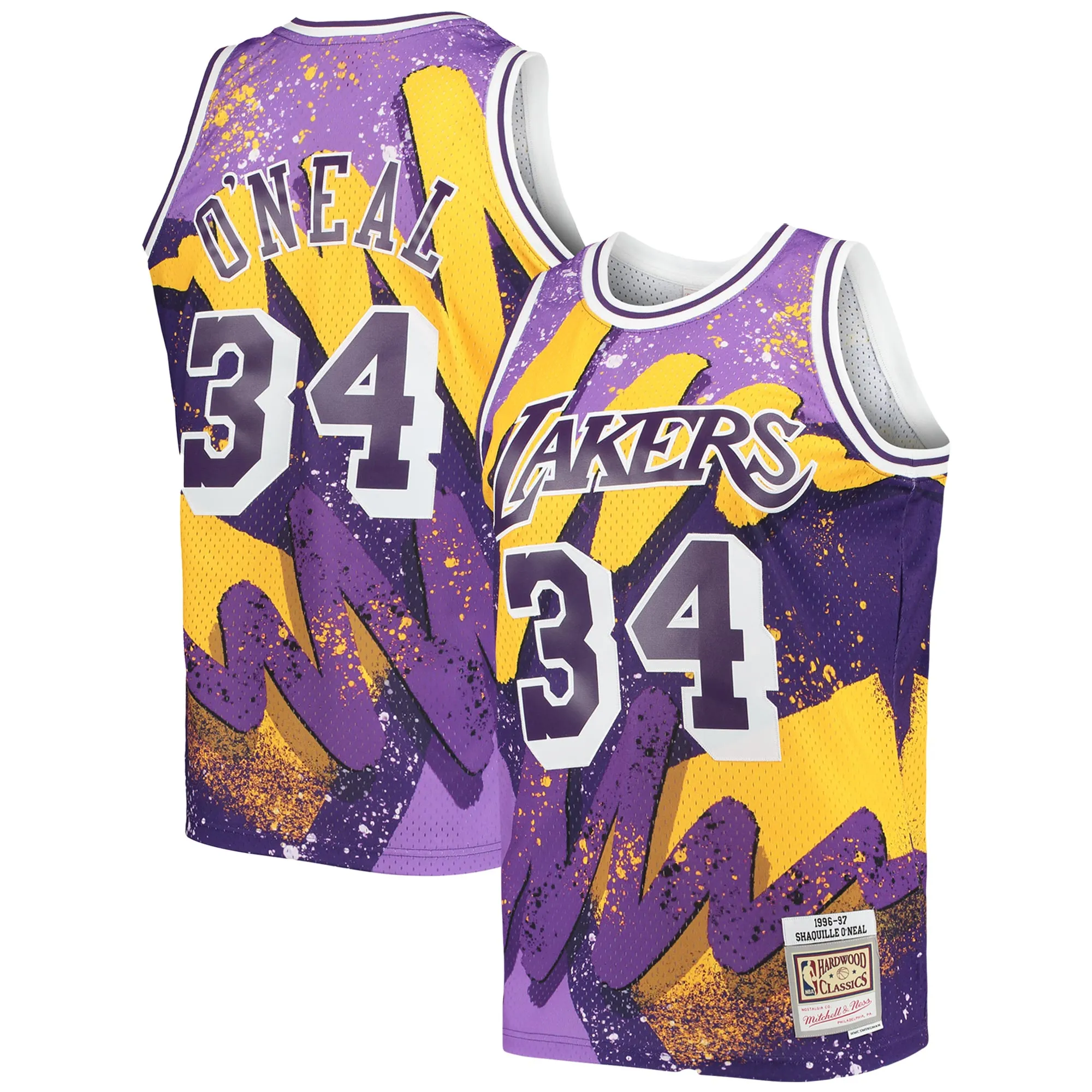 Shaquille O'Neal Los Angeles Lakers Mitchell & Ness Hardwood Classics 1996-97 Hyper Hoops Swingman Jersey - Purple