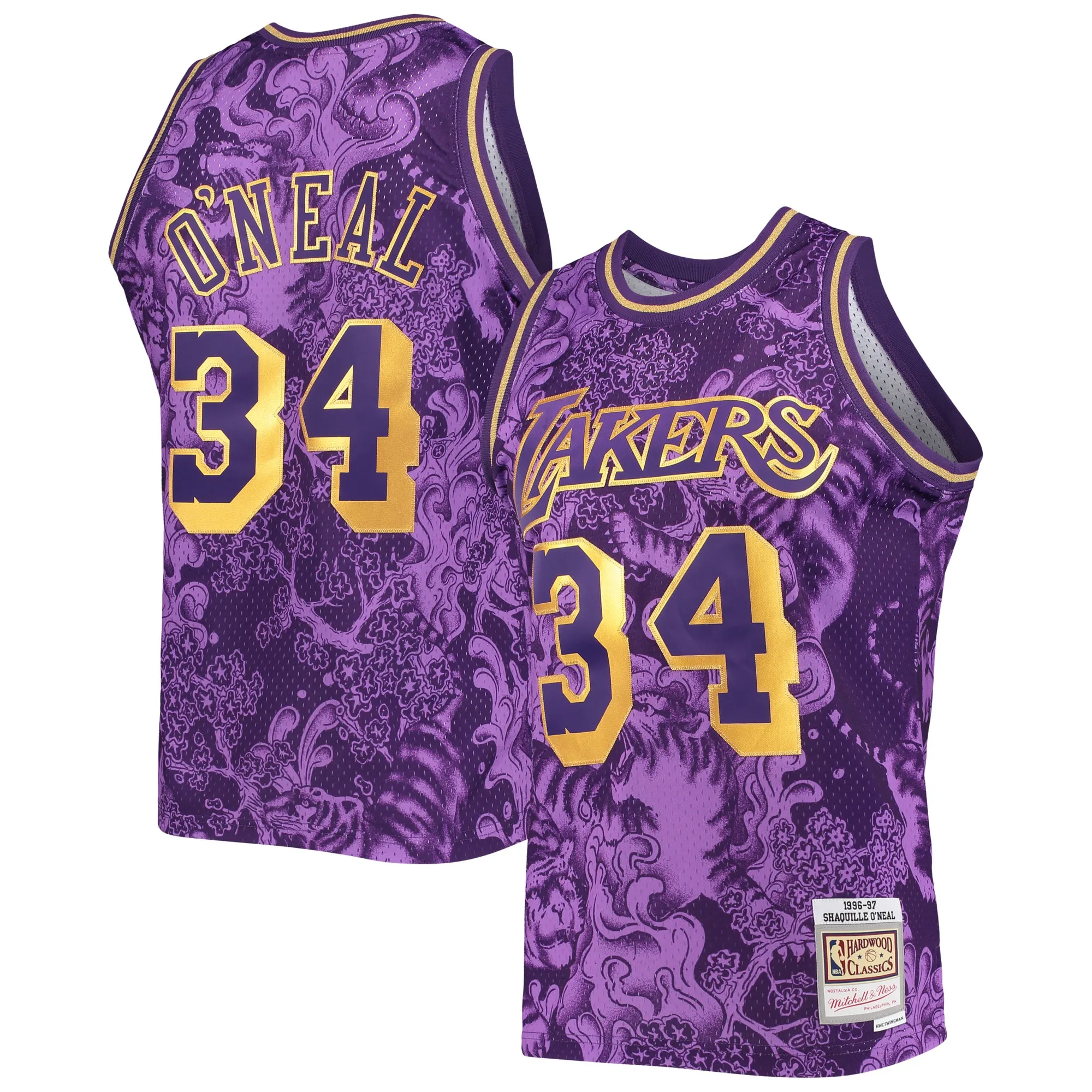 Shaquille O'Neal Los Angeles Lakers Mitchell & Ness Hardwood Classics 1996-97 Lunar New Year Swingman Jersey - Purple