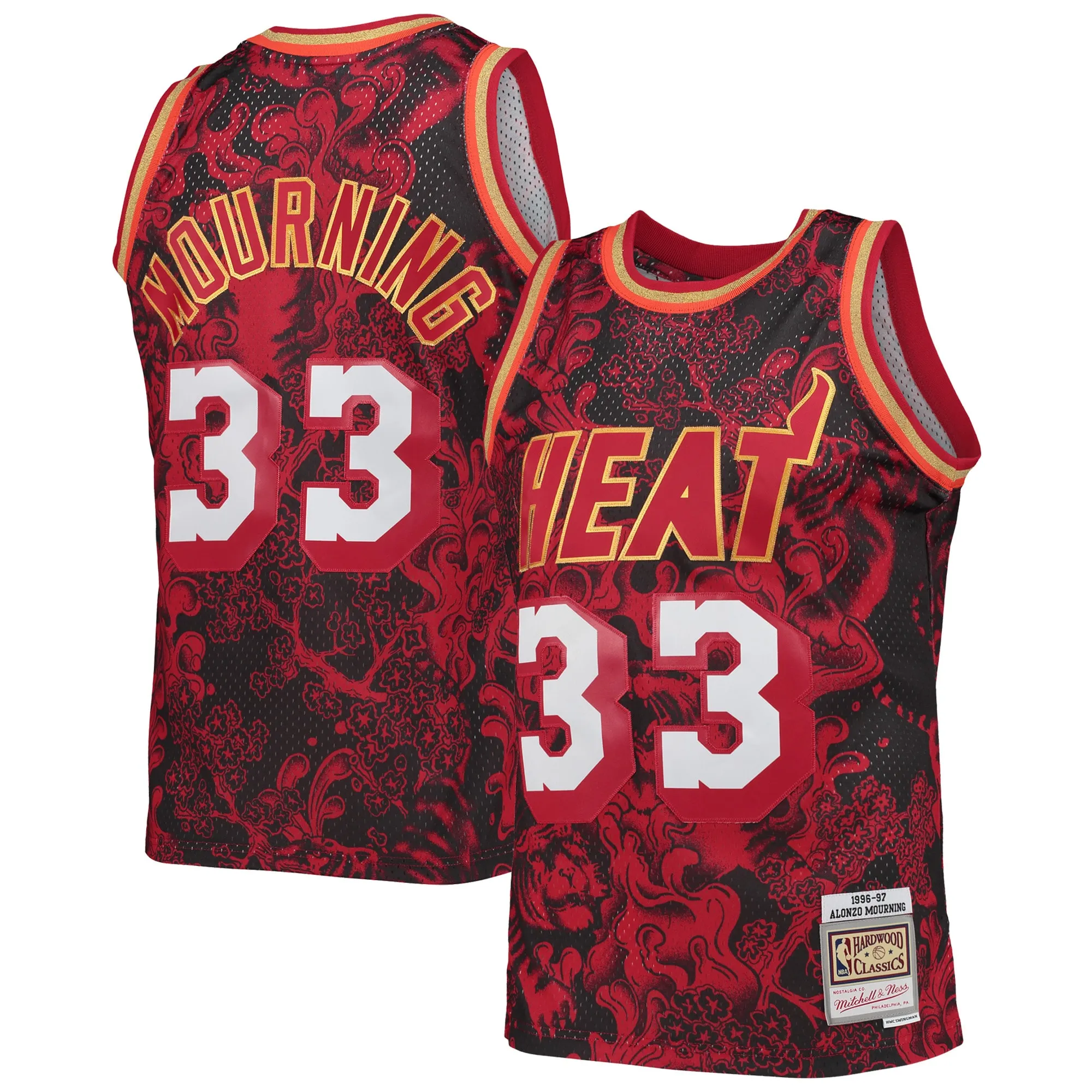 Alonzo Mourning Miami Heat Mitchell & Ness Hardwood Classics 1996-97 Lunar New Year Swingman Jersey - Red