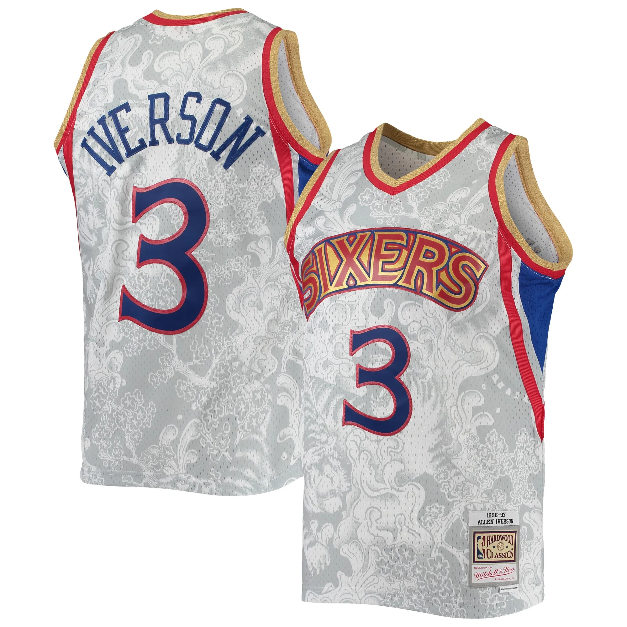 Allen Iverson Philadelphia 76ers Mitchell & Ness Hardwood Classics 1996-97 Lunar New Year Swingman Jersey - White