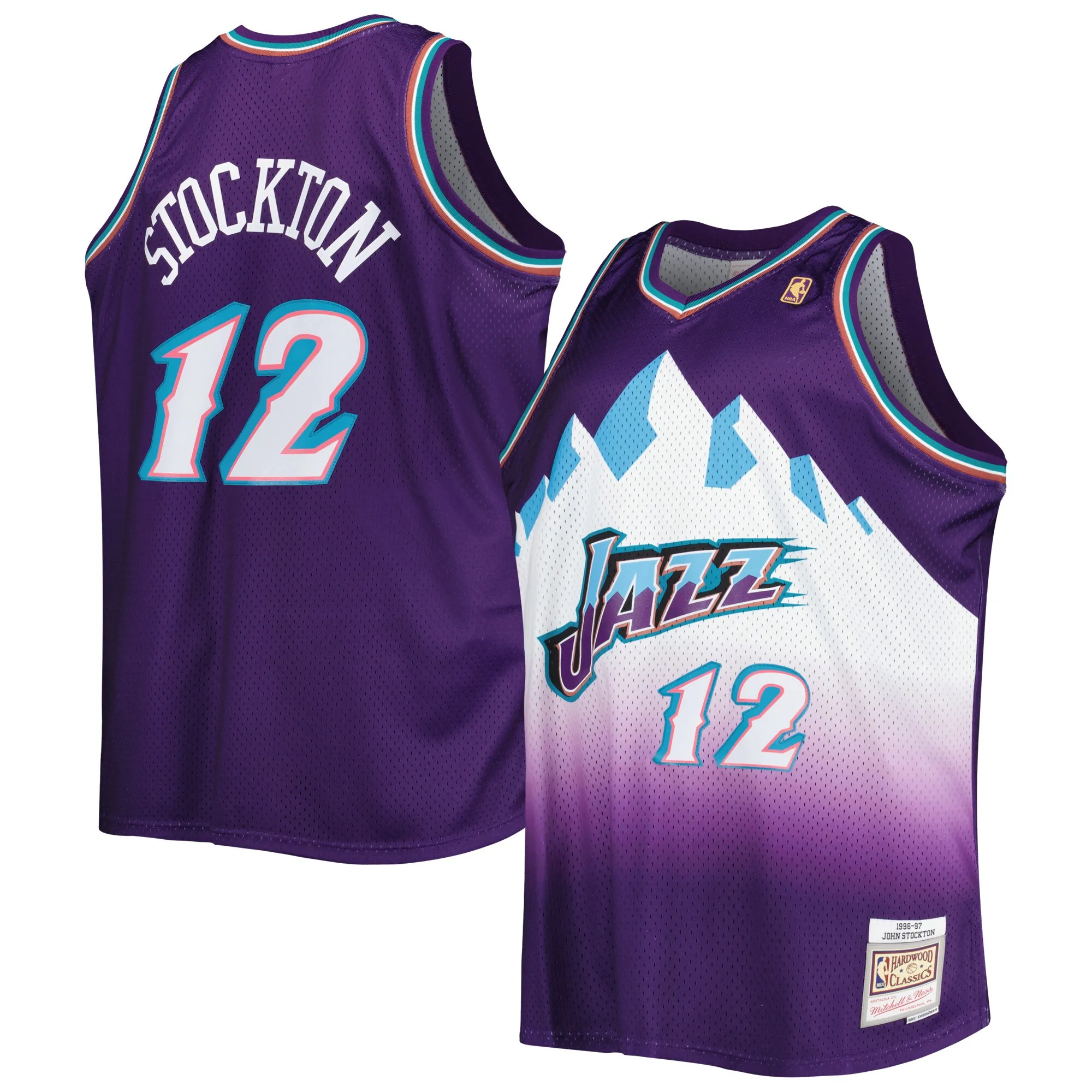 John Stockton Utah Jazz Mitchell & Ness Big & Tall Hardwood Classics 1996-97 Swingman Jersey - Purple