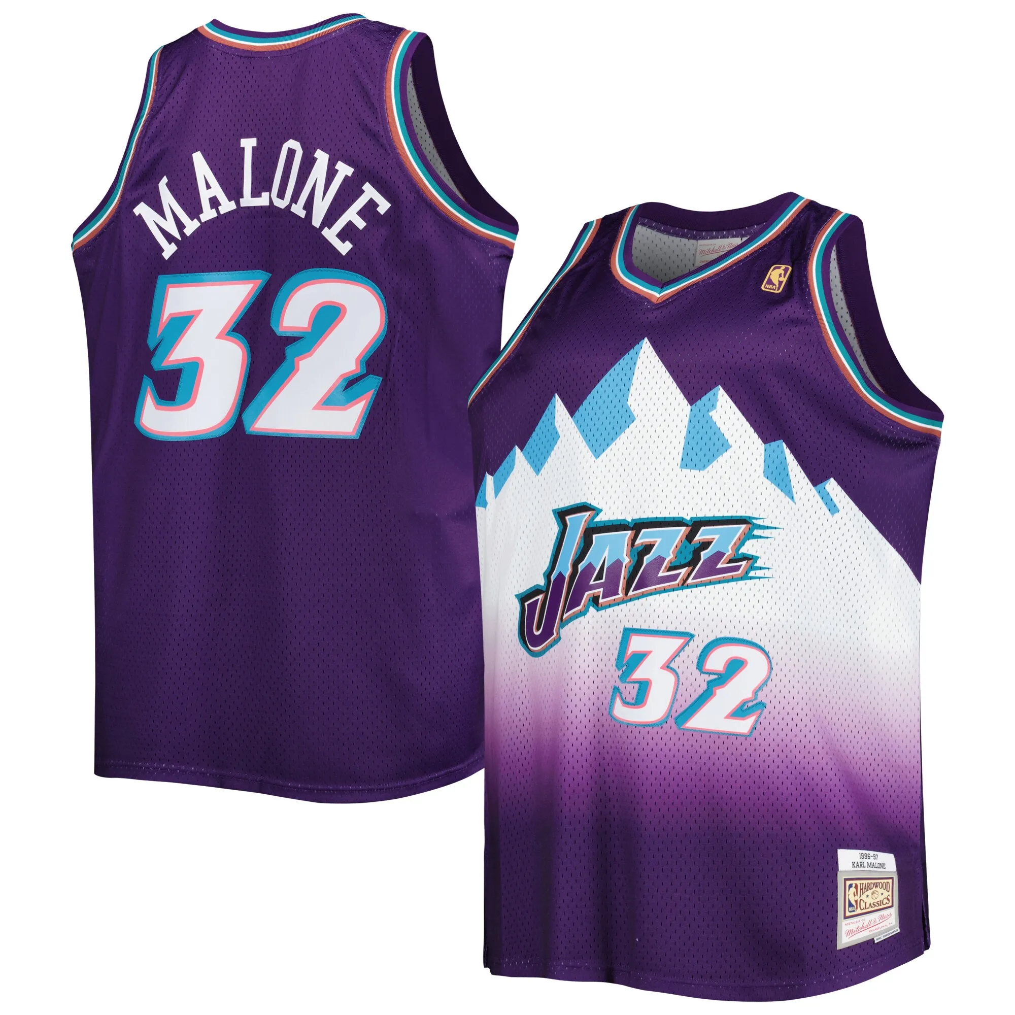 Karl Malone Utah Jazz Mitchell & Ness Big & Tall Hardwood Classics 1996-97 Swingman Jersey - Purple