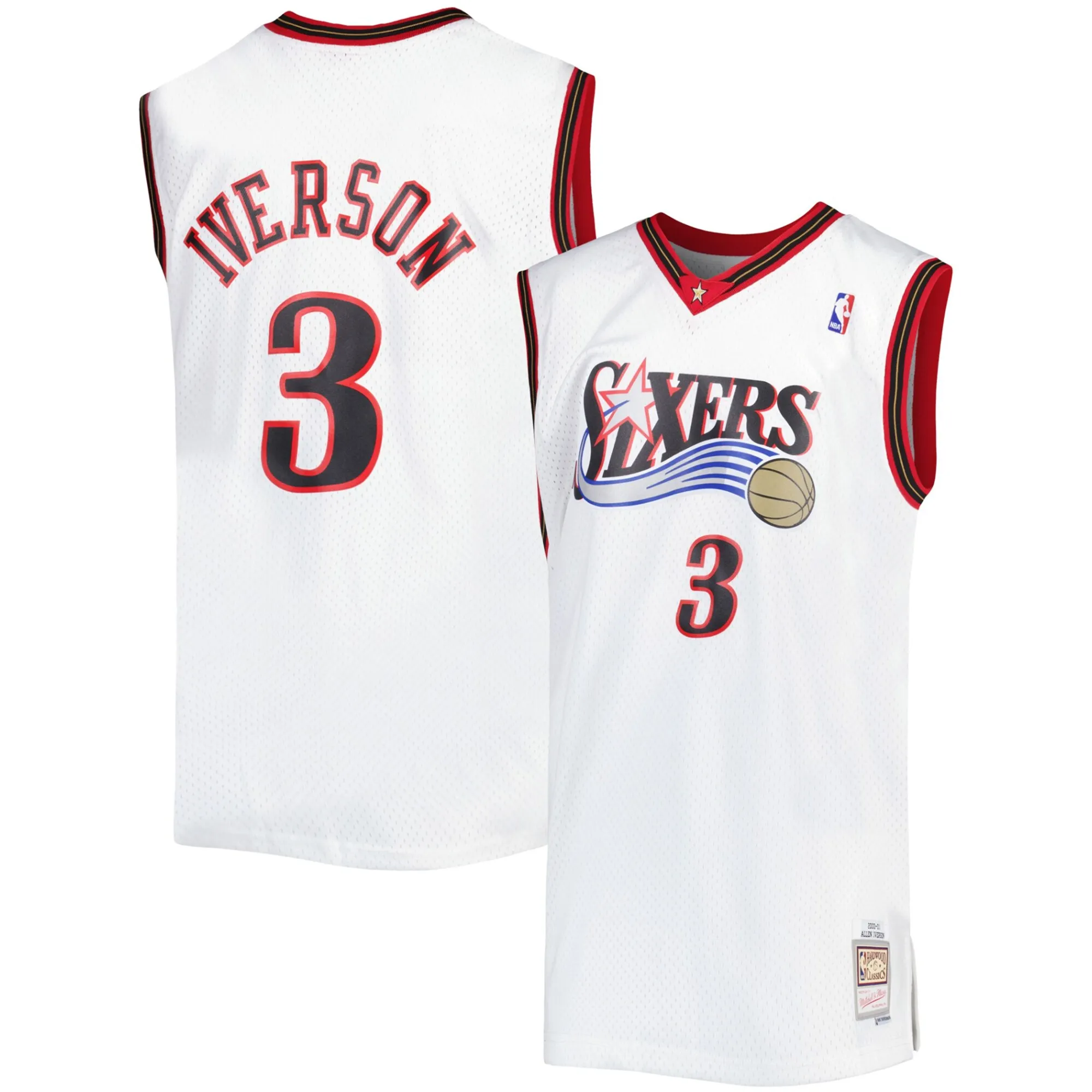 Allen Iverson Philadelphia 76ers Mitchell & Ness Big & Tall Hardwood Classics 1996-97 Swingman Jersey - White