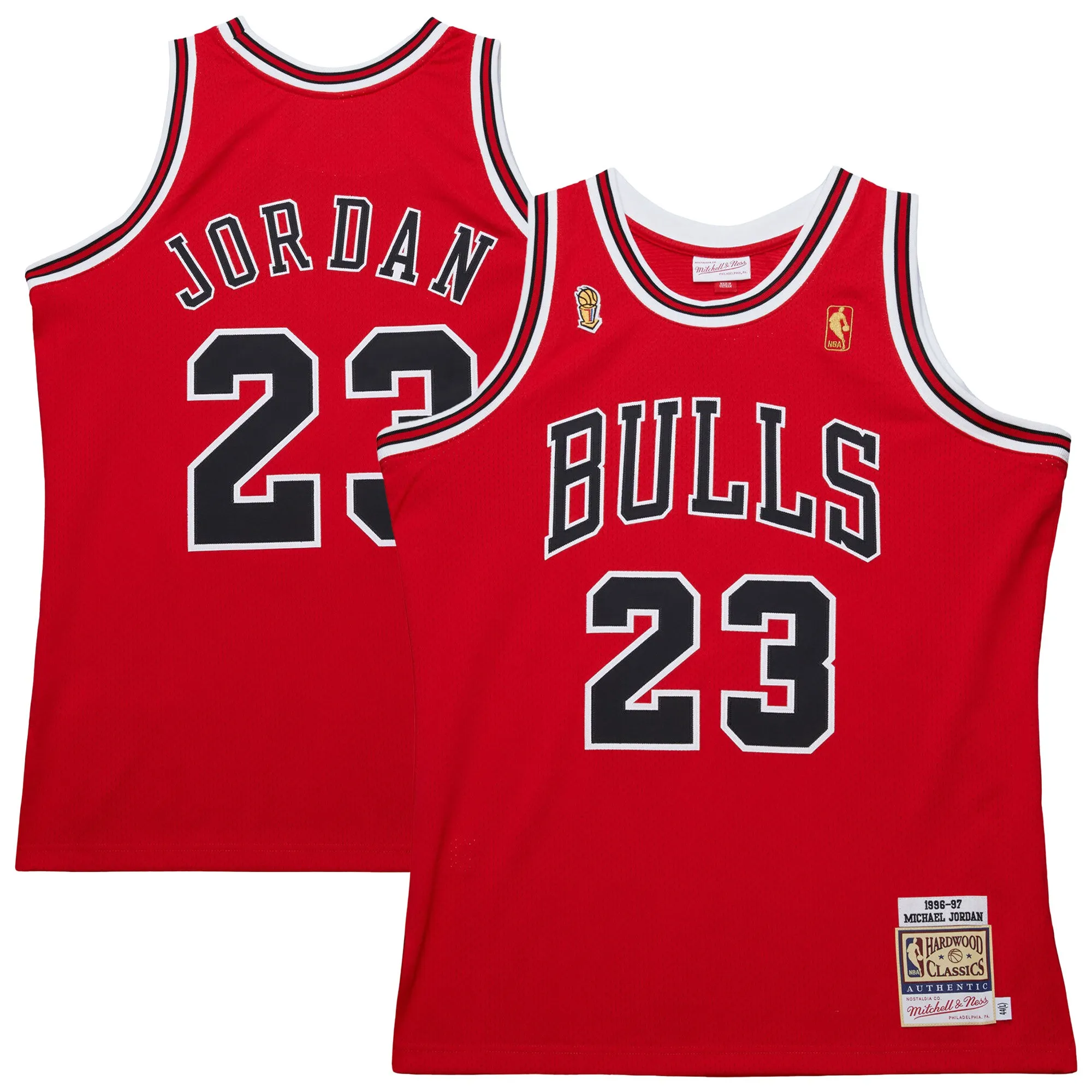 Michael Jordan Chicago Bulls Mitchell & Ness 1996-97 Throwback Authentic Jersey - Red