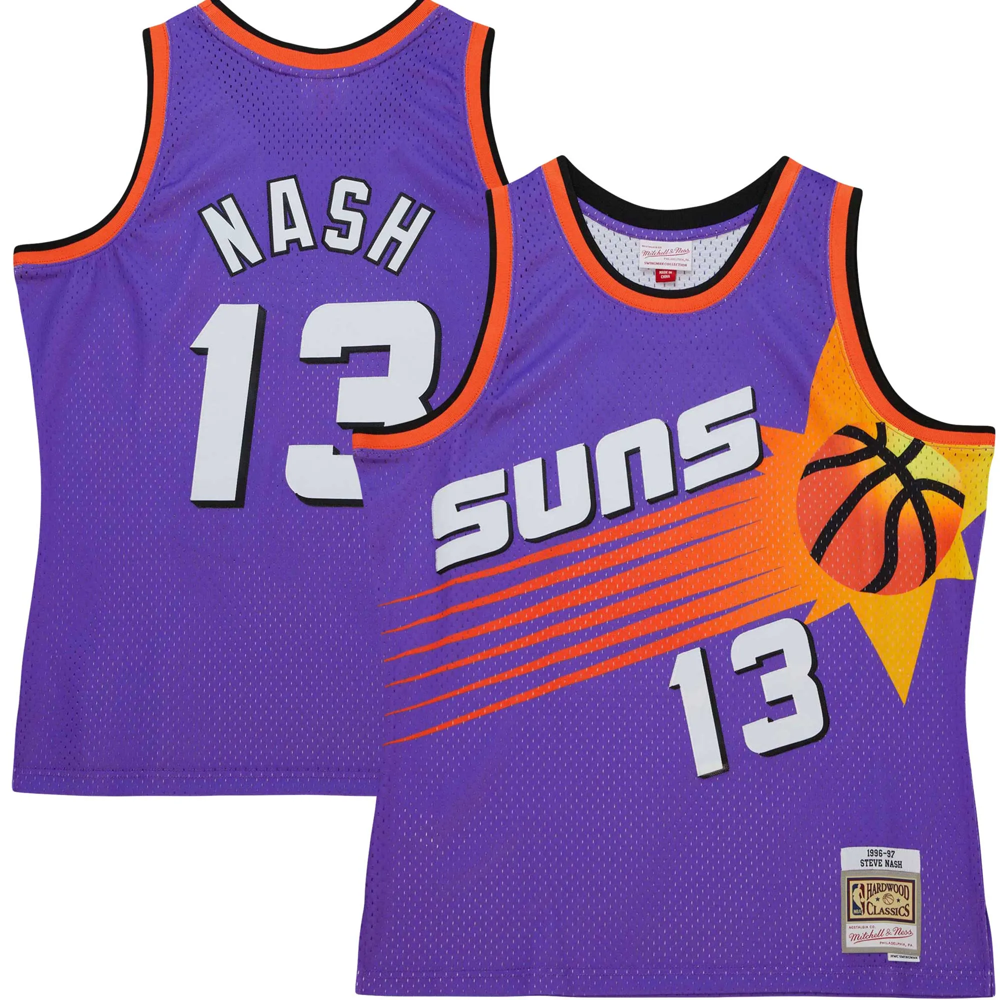 Steve Nash Phoenix Suns Mitchell & Ness Hardwood Classics 1996-97 Tropical Swingman Jersey - Purple