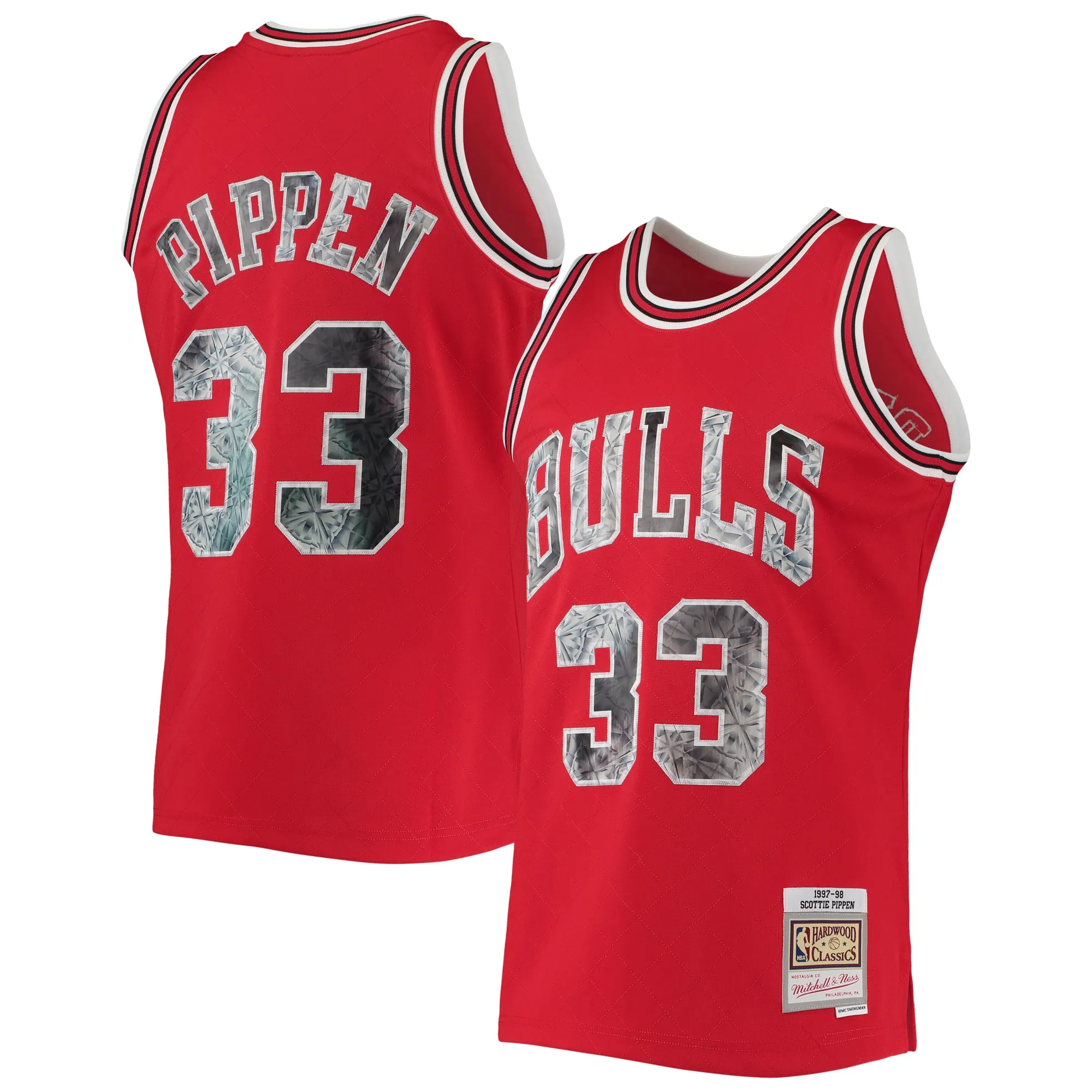 Scottie Pippen Chicago Bulls Mitchell & Ness 1997-98 Hardwood Classics NBA 75th Anniversary Diamond Swingman Jersey - Red