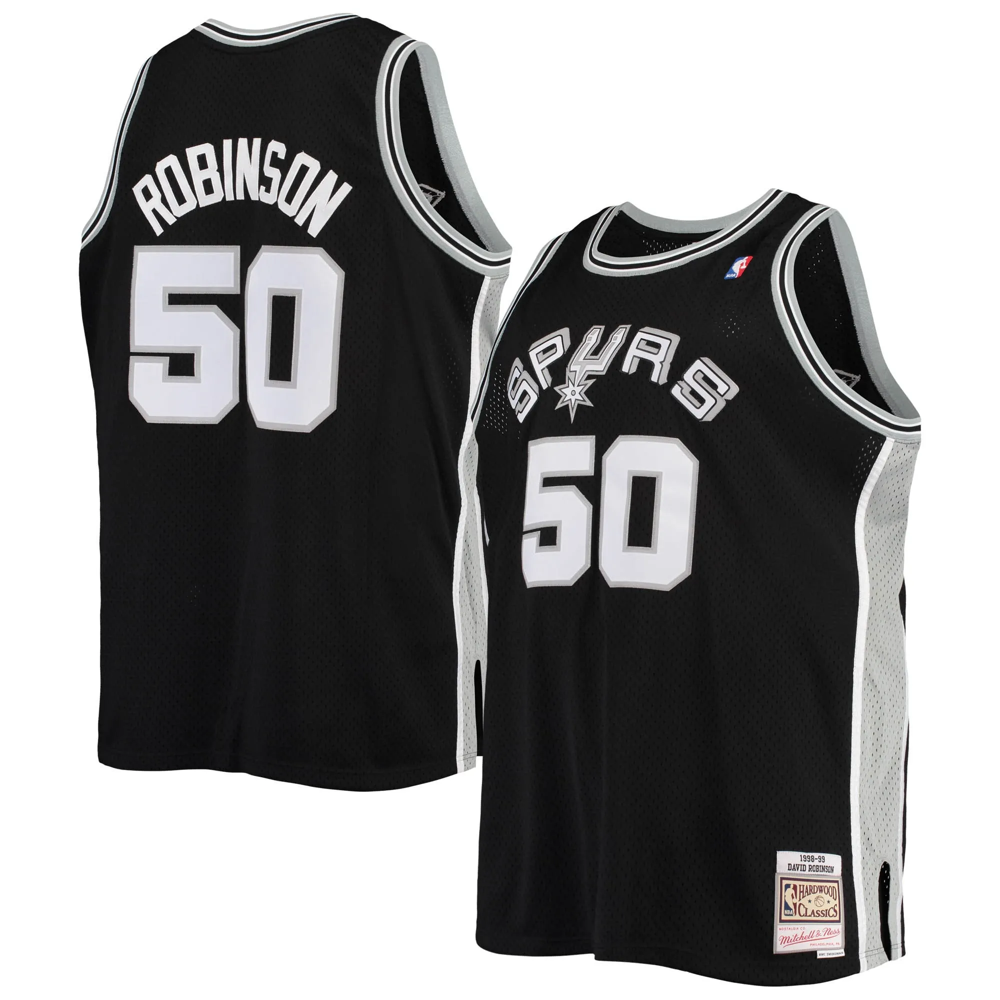 David Robinson San Antonio Spurs Mitchell & Ness 1998-99 Big & Tall Hardwood Classics Swingman Jersey - Black