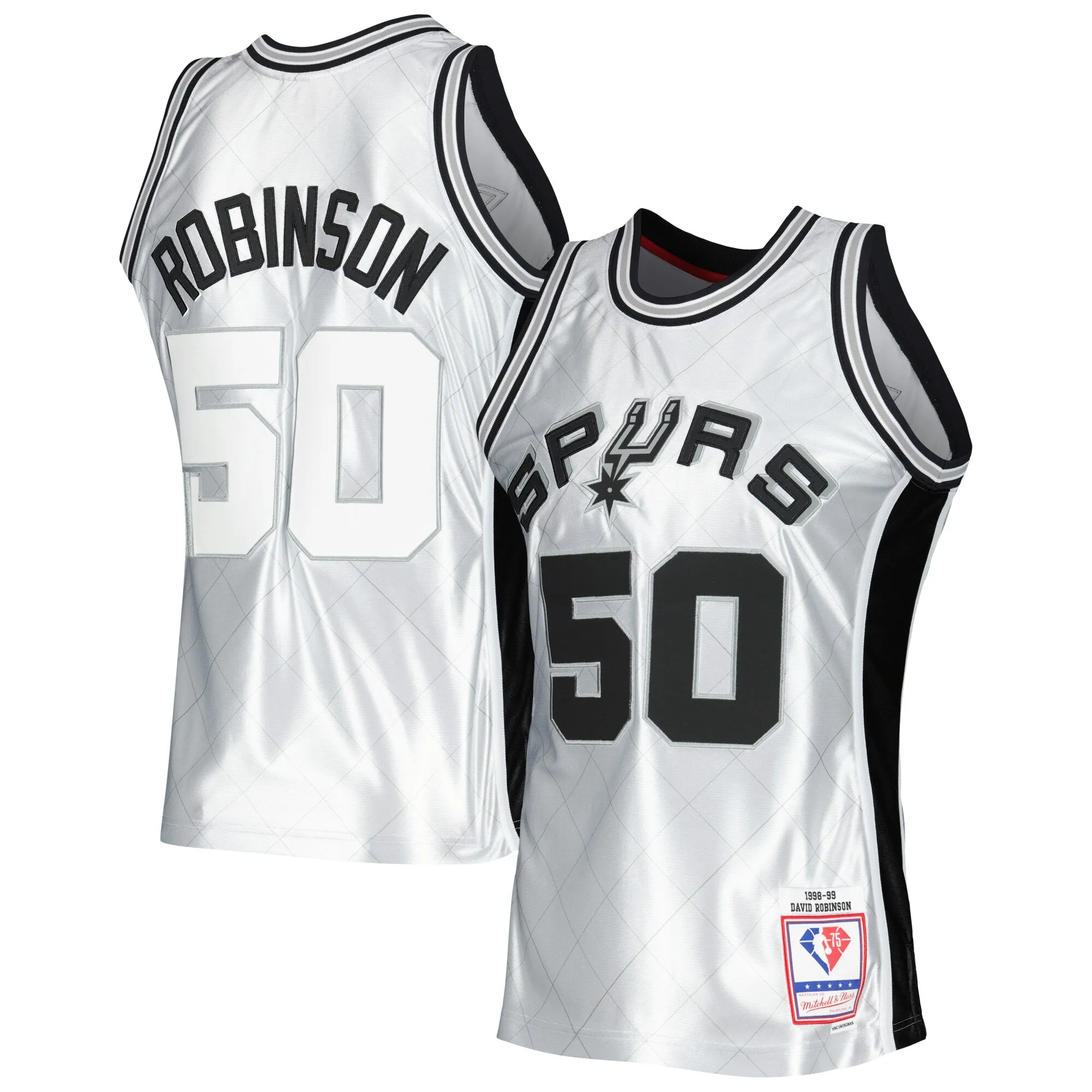 David Robinson San Antonio Spurs Mitchell & Ness 1998-99 Hardwood Classics 75th Anniversary Swingman Jersey - Platinum