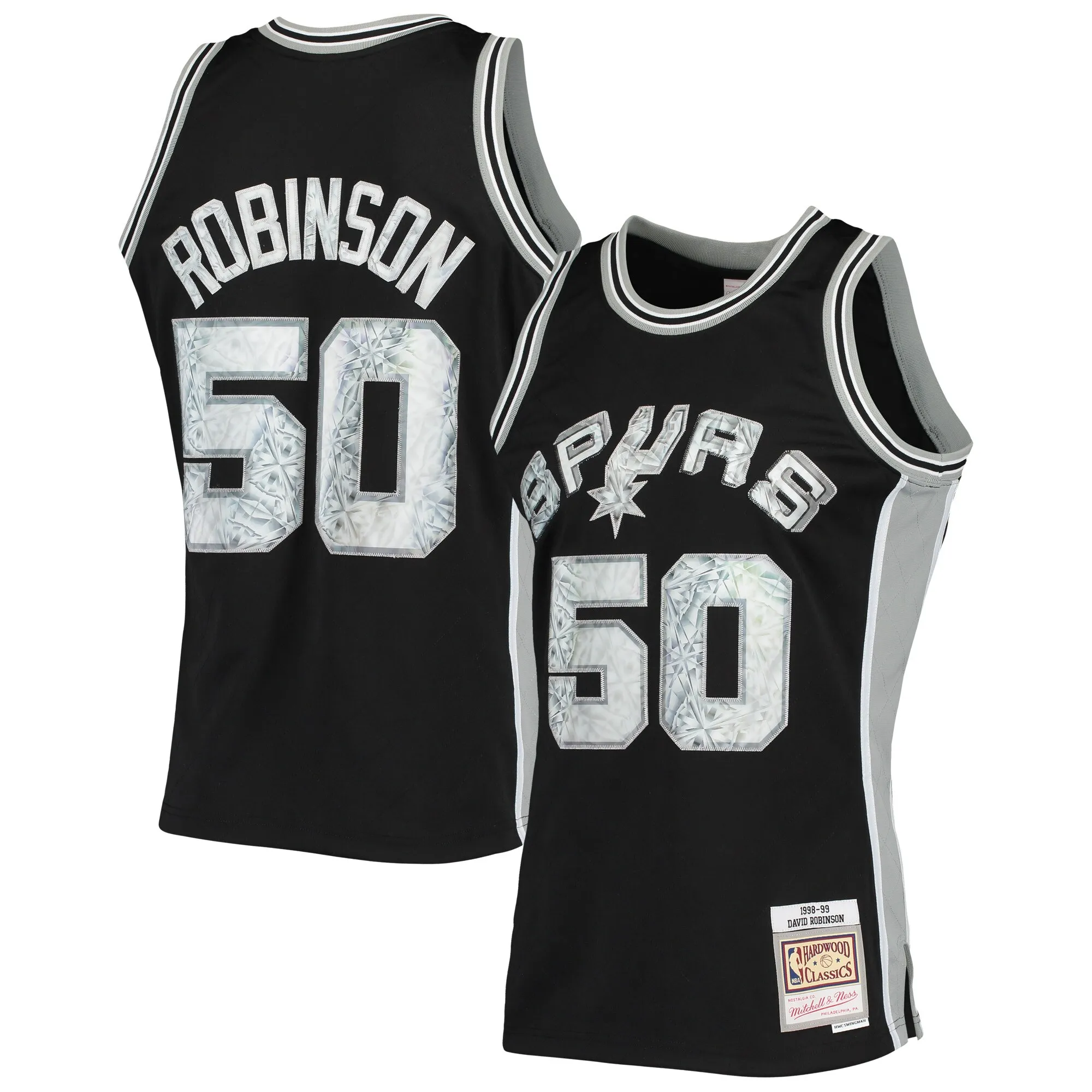 David Robinson San Antonio Spurs Mitchell & Ness 1998-99 Hardwood Classics NBA 75th Anniversary Diamond Swingman Jersey - Black