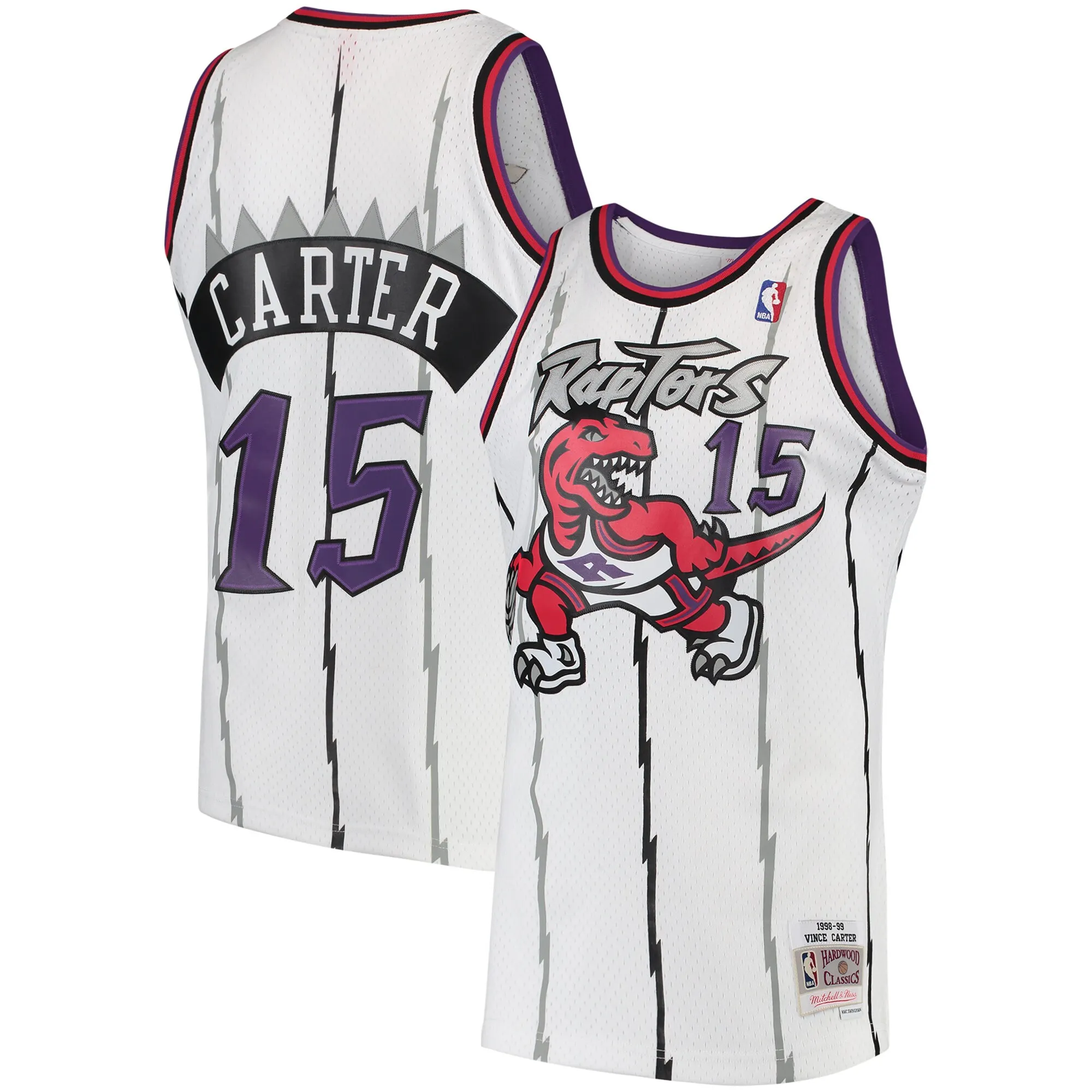 Vince Carter Toronto Raptors Mitchell & Ness 1998-99 Hardwood Classics Swingman Jersey - White