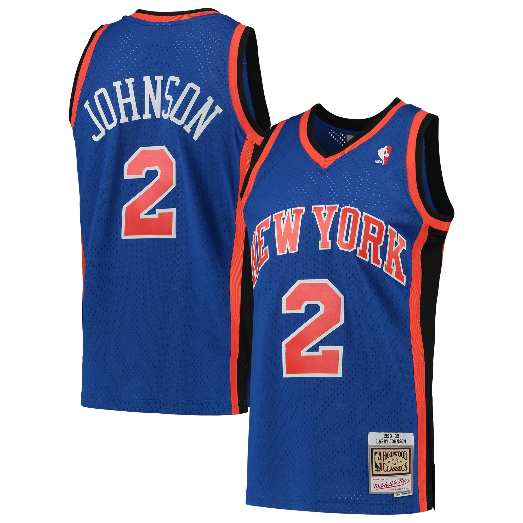 Larry Johnson New York Knicks Mitchell & Ness 1998-99 Hardwood Classics Swingman Jersey - Blue