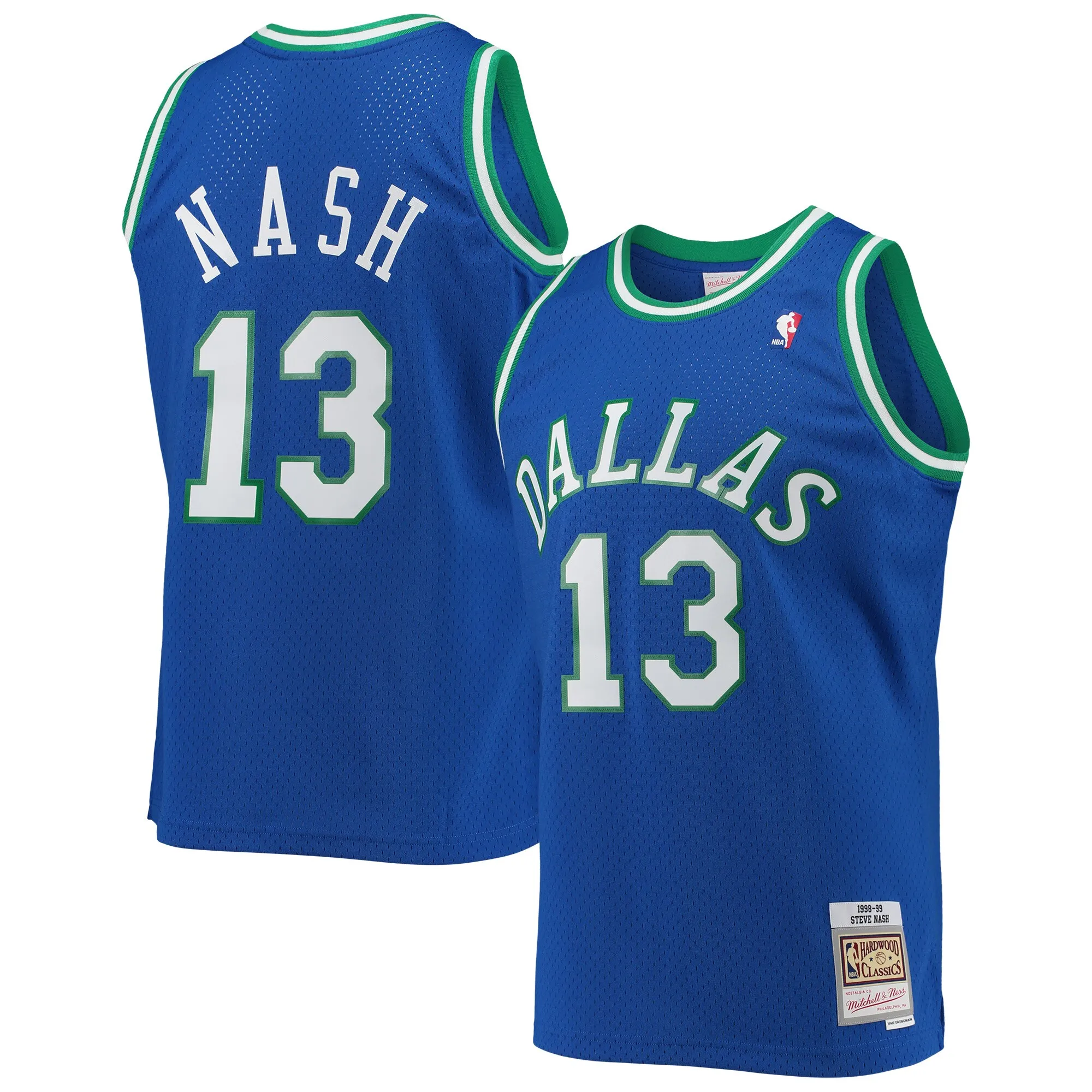 Steve Nash Dallas Mavericks Mitchell & Ness 1998-99 Hardwood Classics Swingman Jersey - Blue
