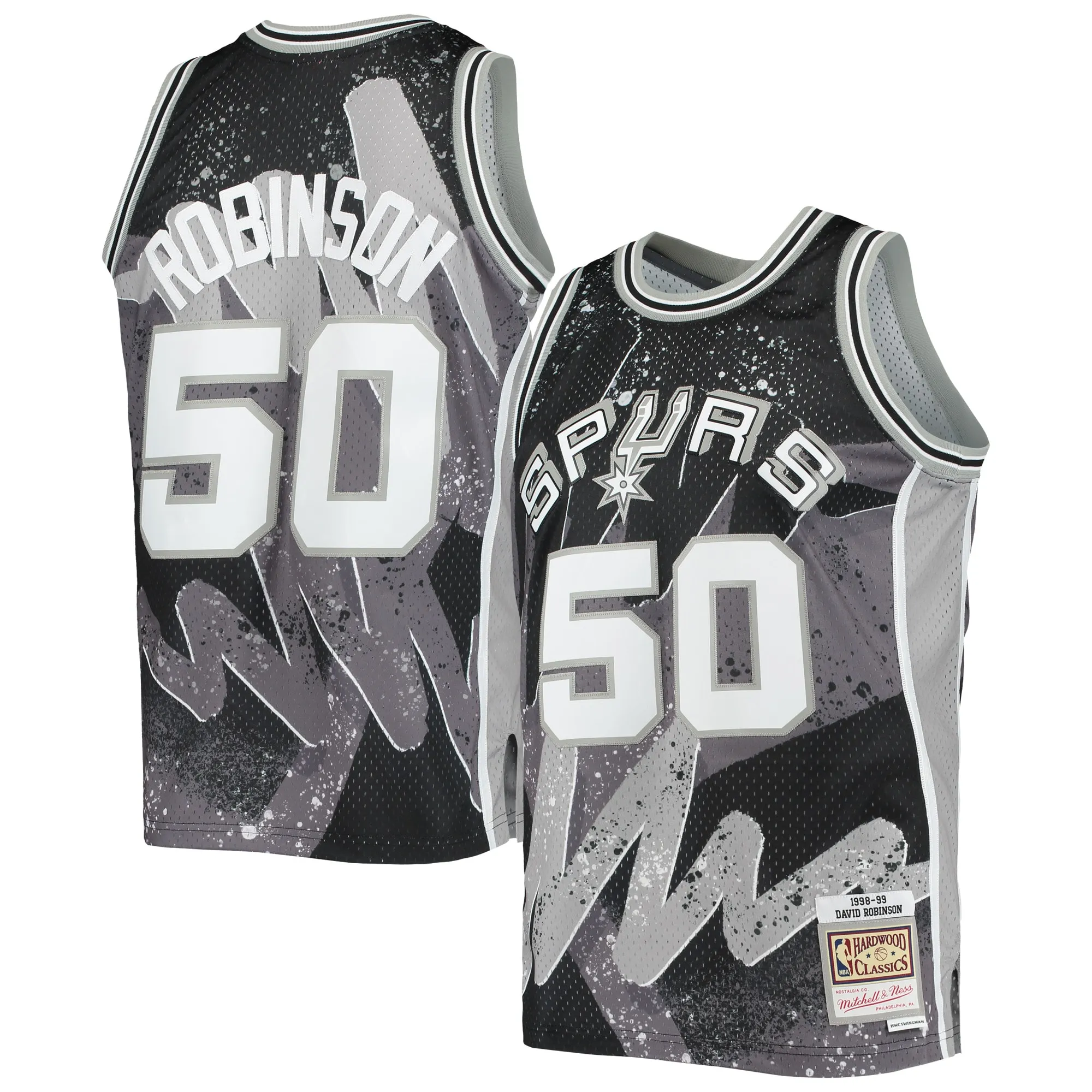 David Robinson San Antonio Spurs Mitchell & Ness Hardwood Classics 1998-99 Hyper Hoops Swingman Jersey - Black