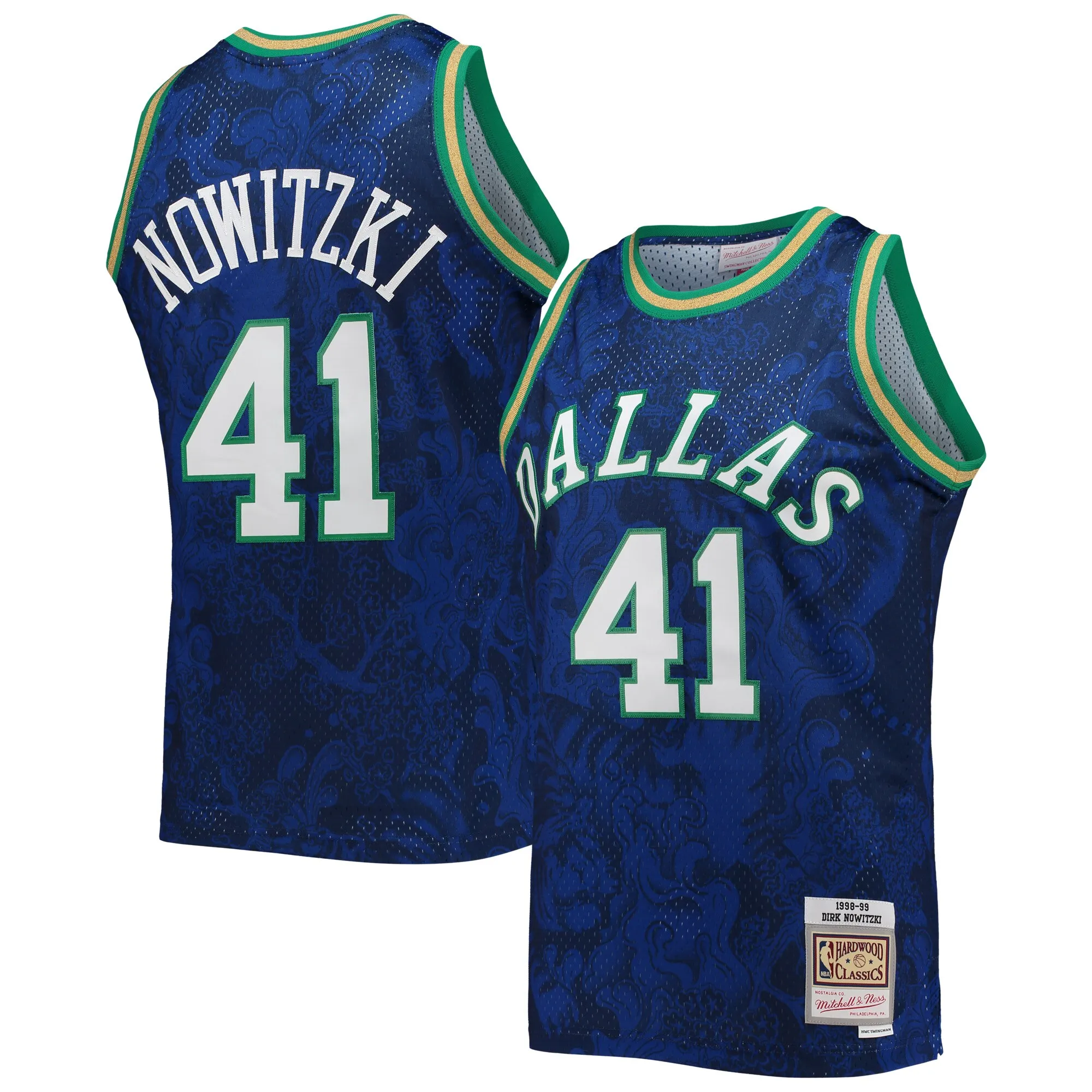 Dirk Nowitzki Dallas Mavericks Mitchell & Ness Hardwood Classics 1998-99 Lunar New Year Swingman Jersey - Blue