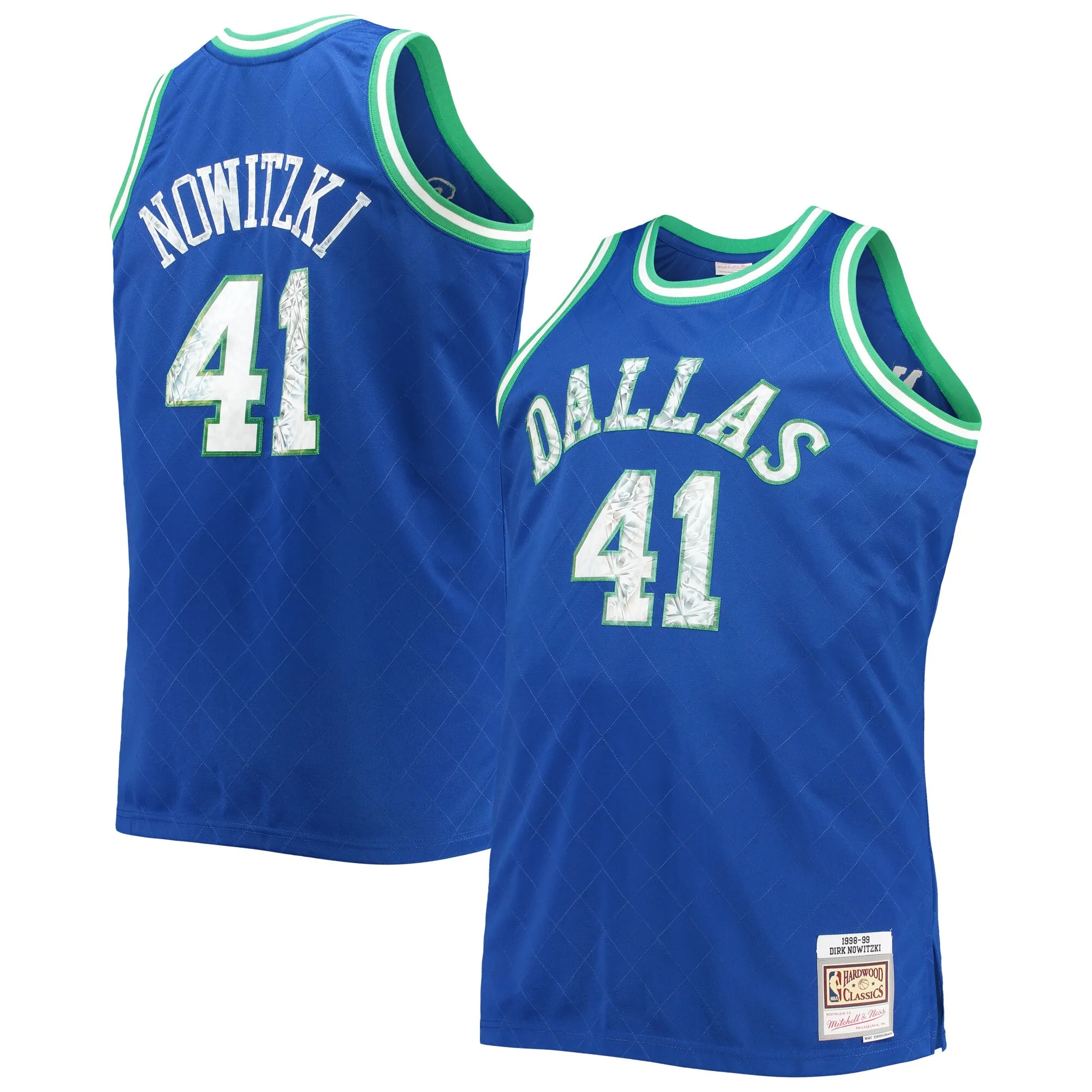 Dirk Nowitzki Dallas Mavericks Mitchell & Ness Big & Tall 1998-99 NBA 75th Anniversary Diamond Swingman Jersey - Blue