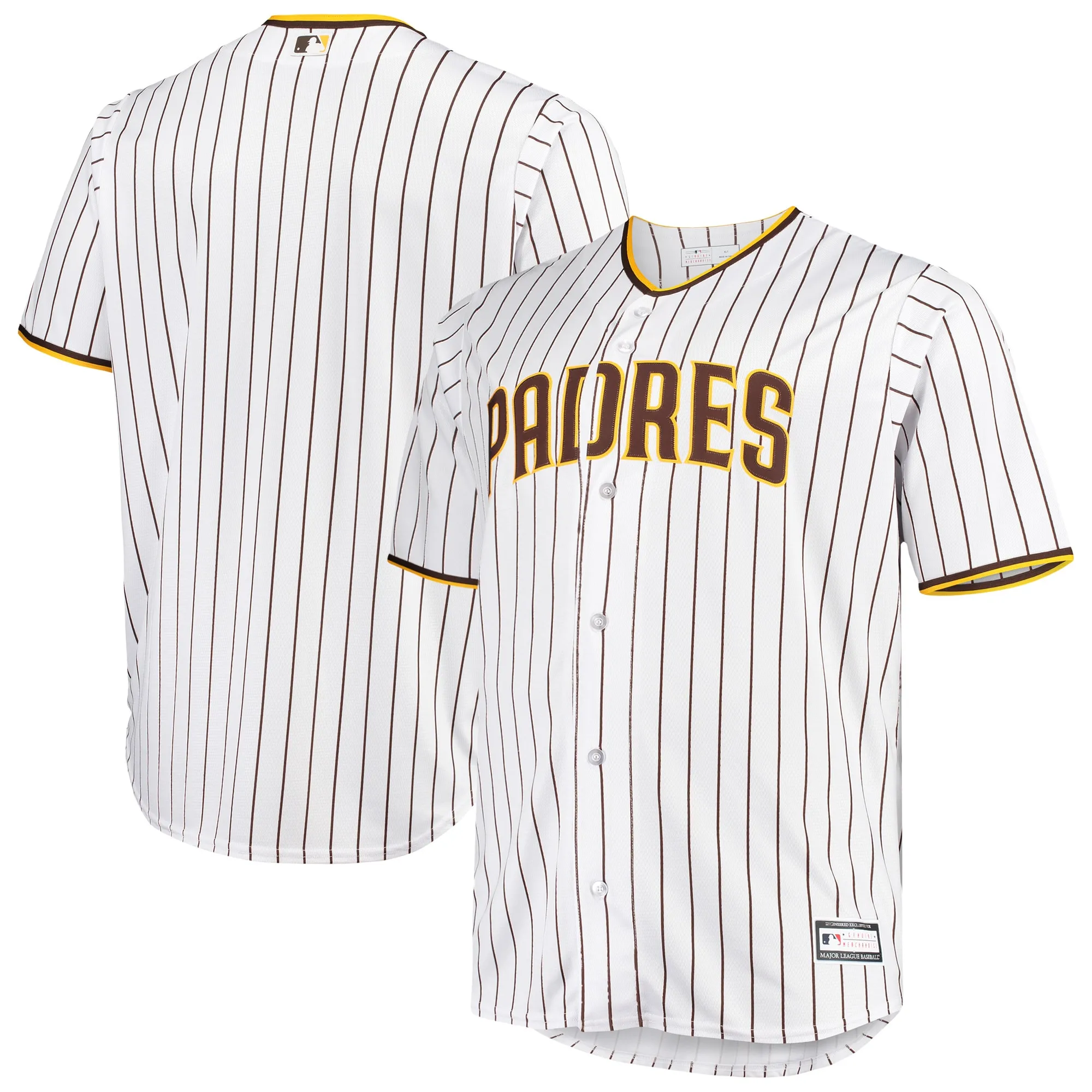 San Diego Padres Big & Tall Home Replica Team Jersey - White-Brown