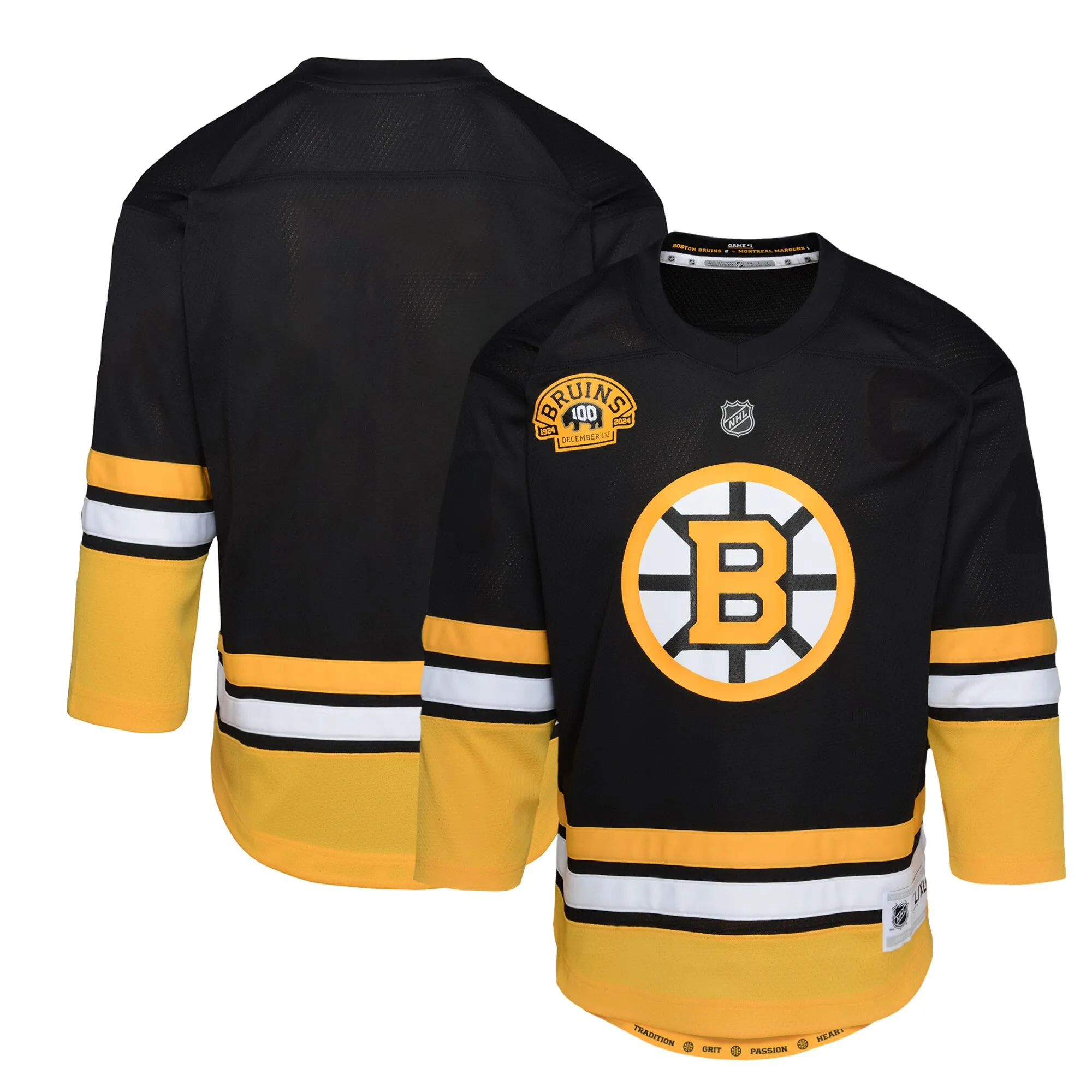 Boston Bruins Infant 100th Anniversary Replica Jersey - Black