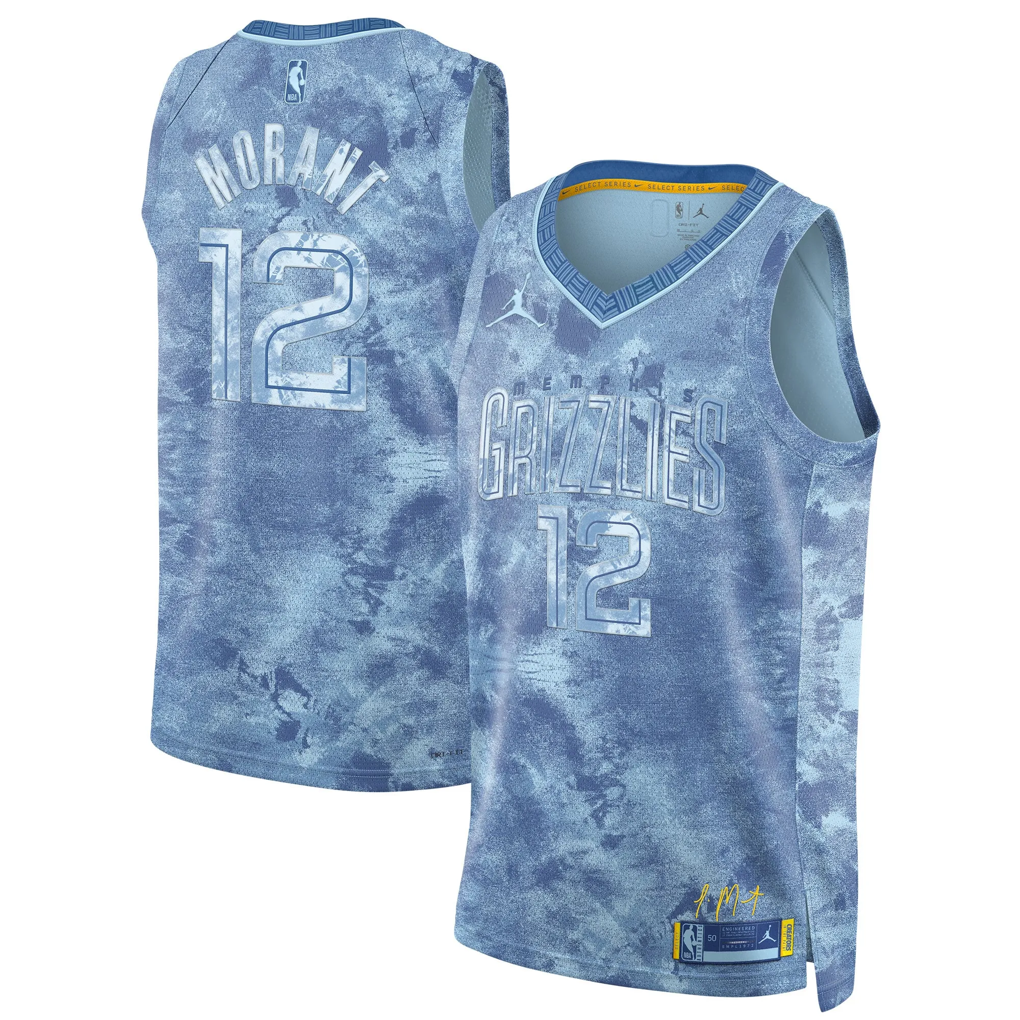 Ja Morant Memphis Grizzlies Jordan Brand Select Series Swingman Jersey - Light Blue