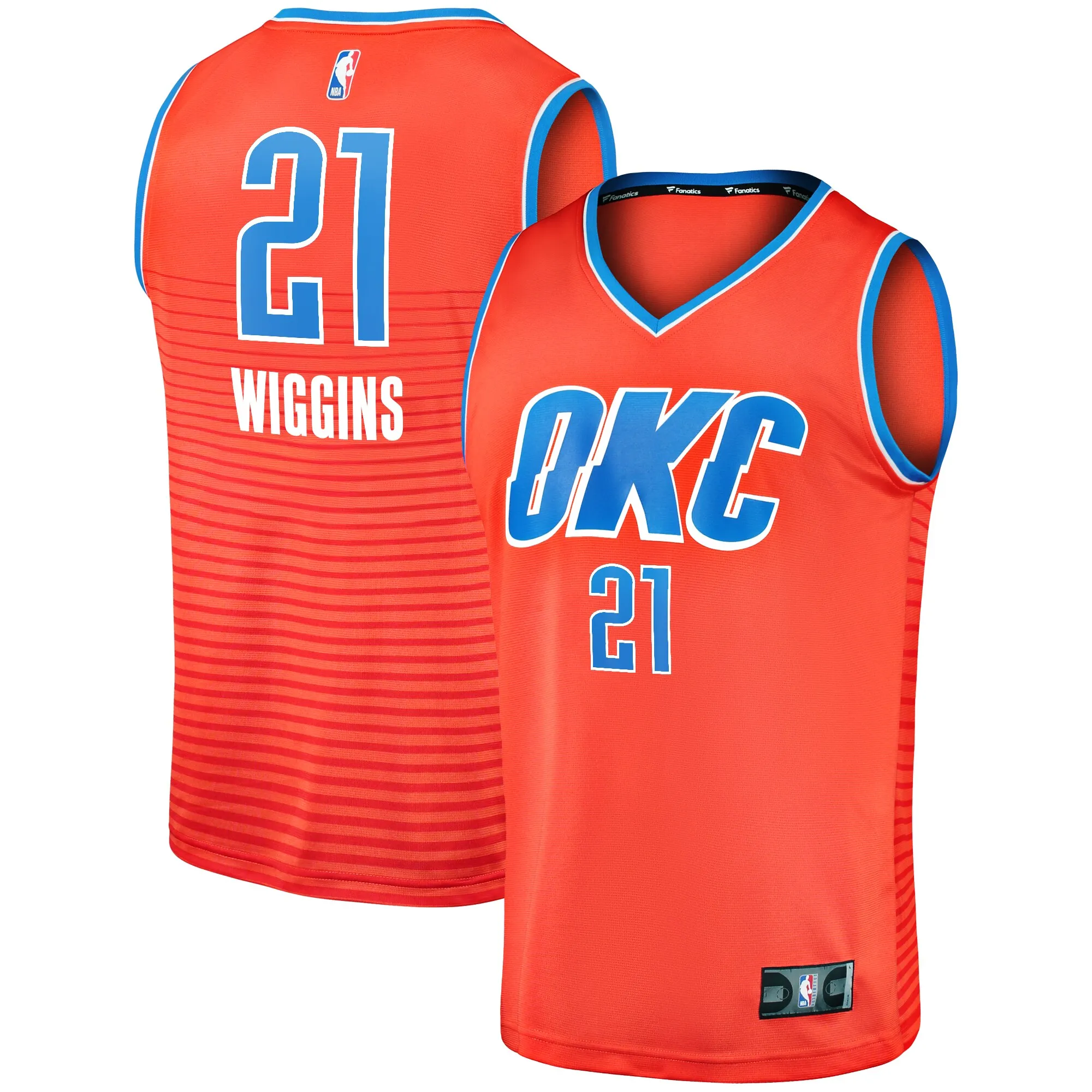 Aaron Wiggins Oklahoma City Thunder Fanatics Fast Break Replica Player Jersey - Statement Edition - Orange