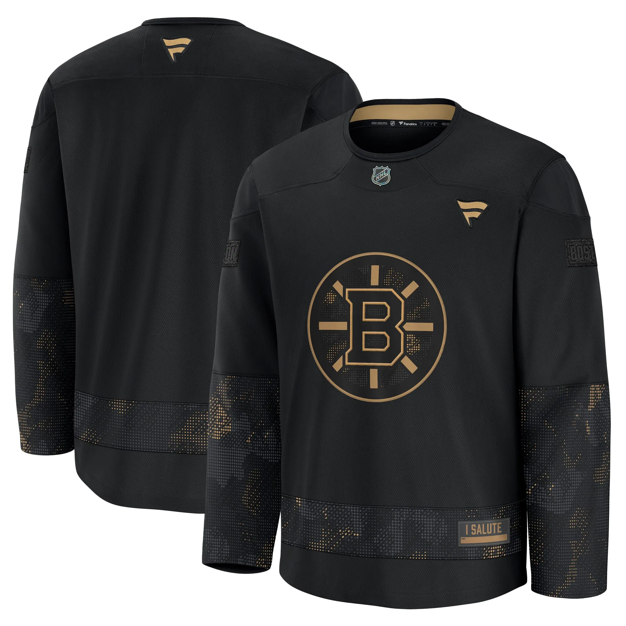 Boston Bruins Fanatics 2024 Military Appreciation Practice Jersey - Black