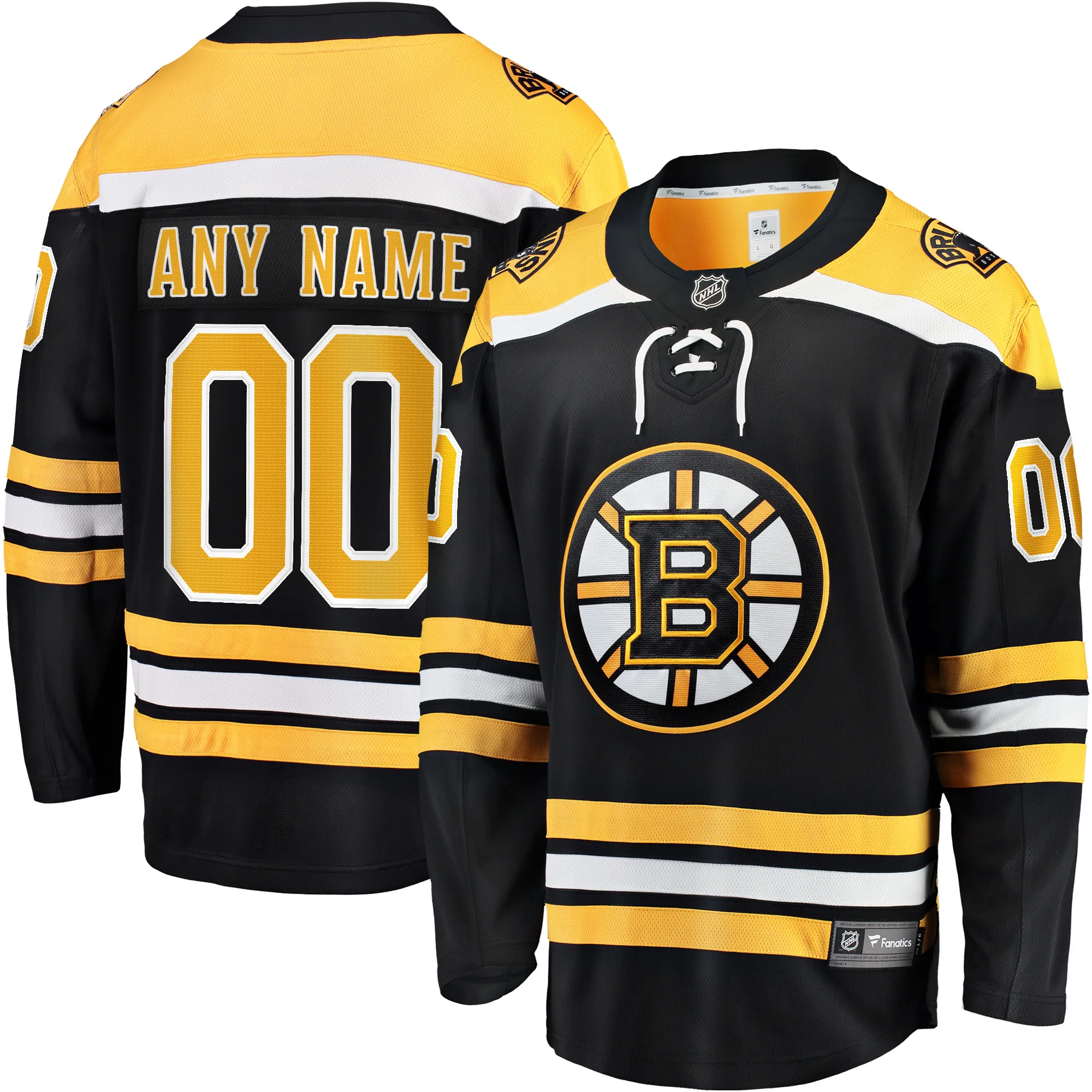 Boston Bruins Fanatics Home Breakaway Custom Jersey - Black