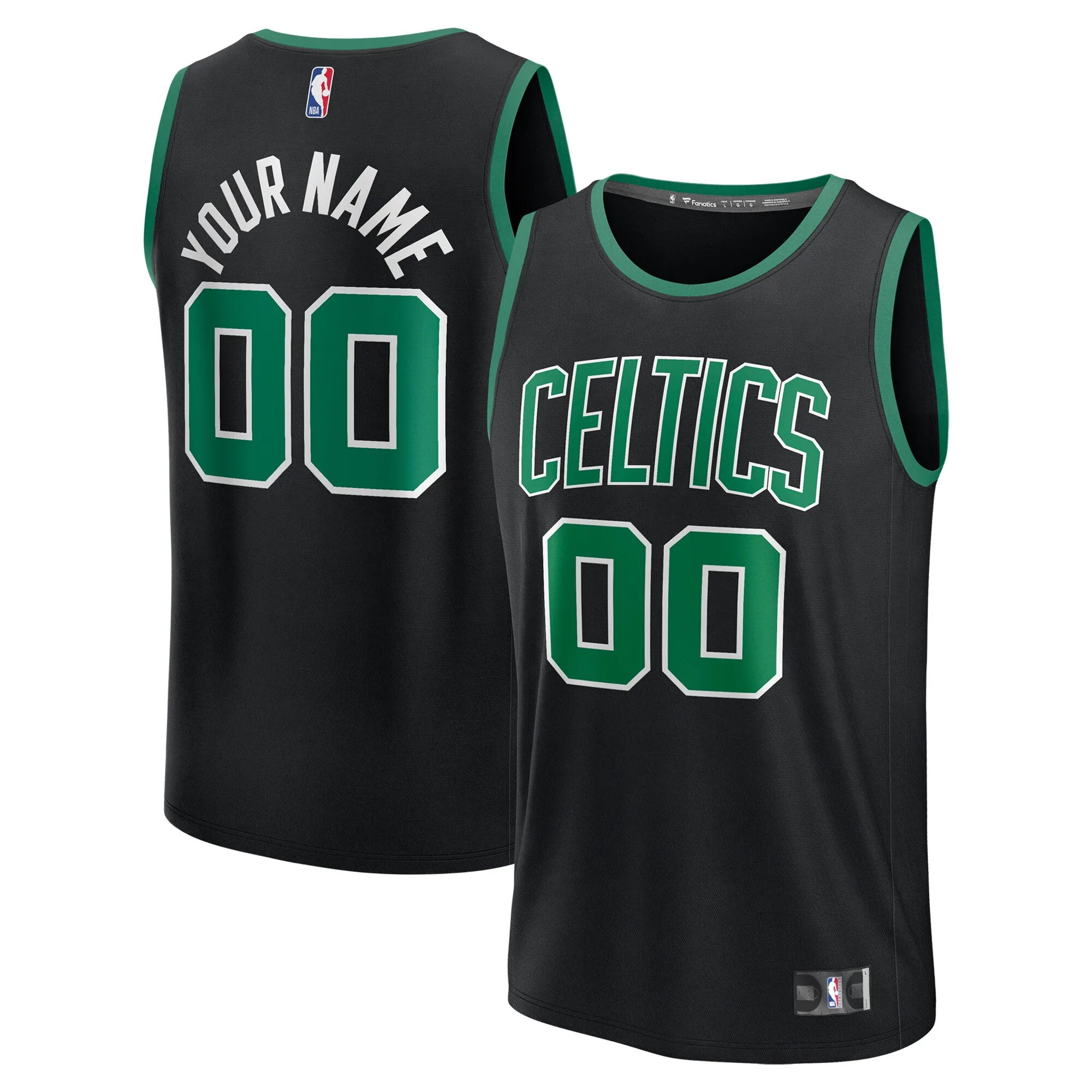 Boston Celtics Fanatics Fast Break Custom Jersey - Statement Edition - Black