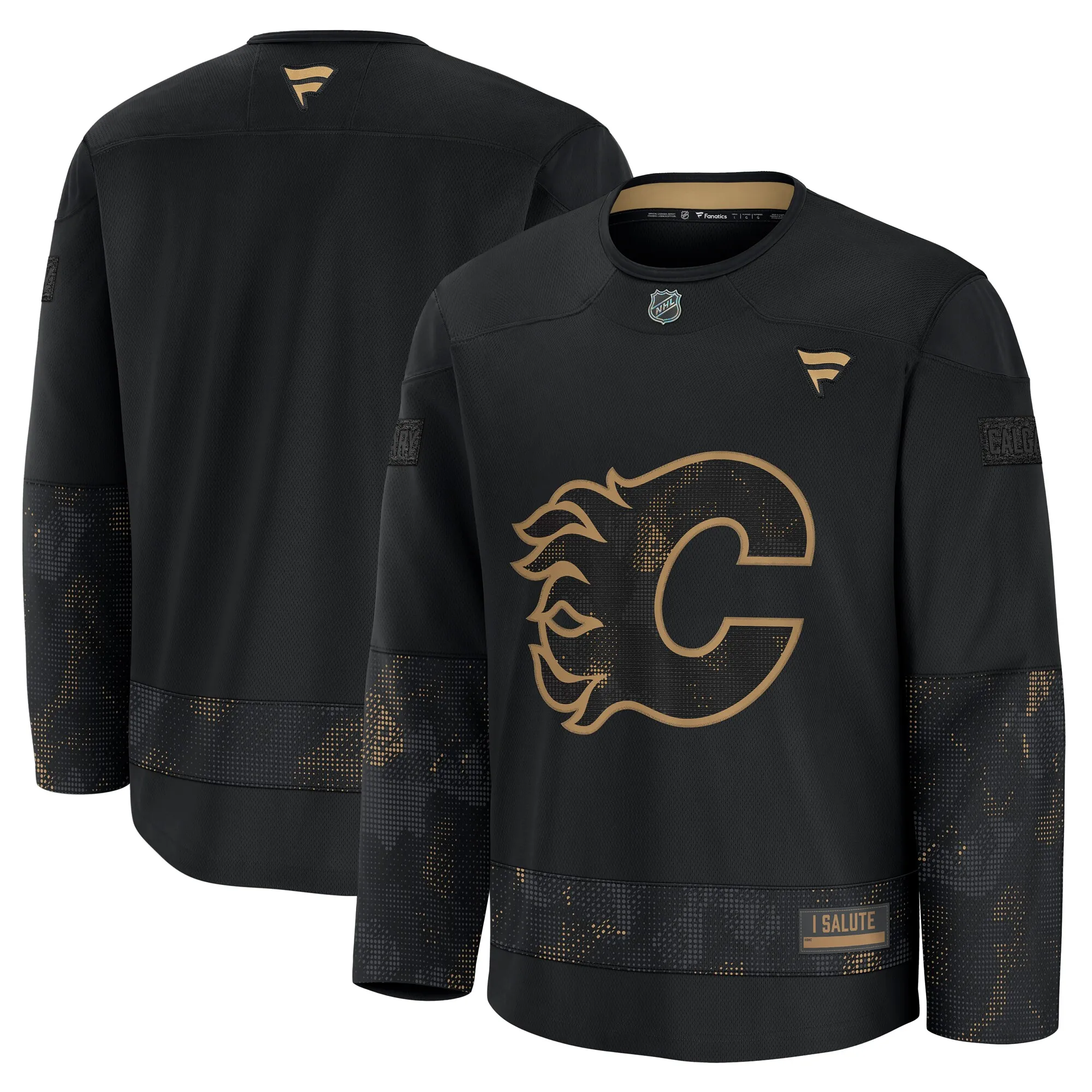 Calgary Flames Fanatics 2024 Military Appreciation Practice Jersey - Black