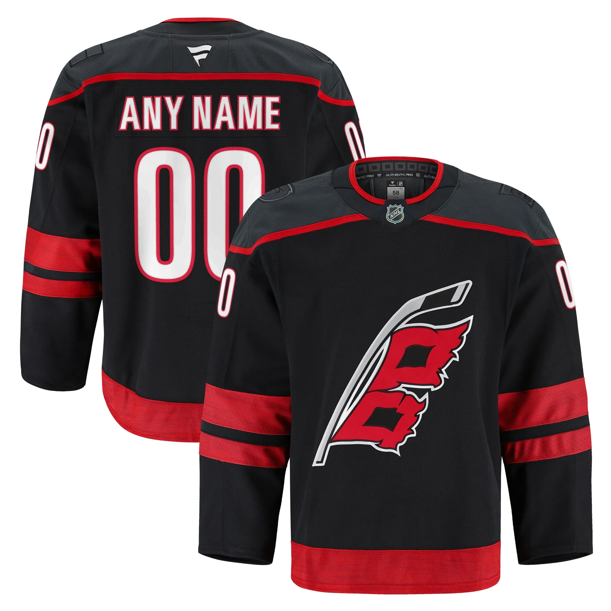 Carolina Hurricanes Fanatics Home Authentic Pro Custom Jersey - Black