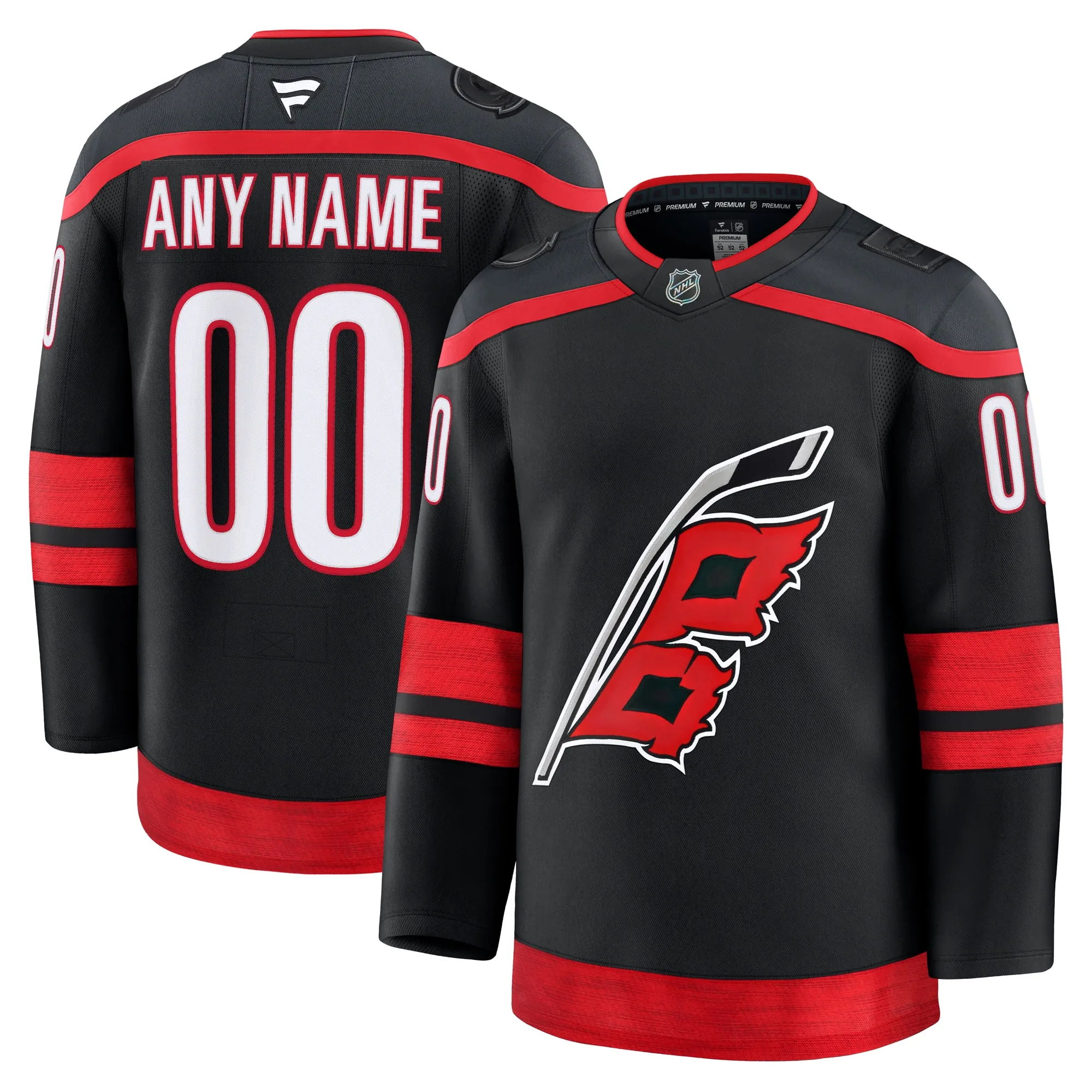 Carolina Hurricanes Fanatics Home Premium Custom Jersey - Black