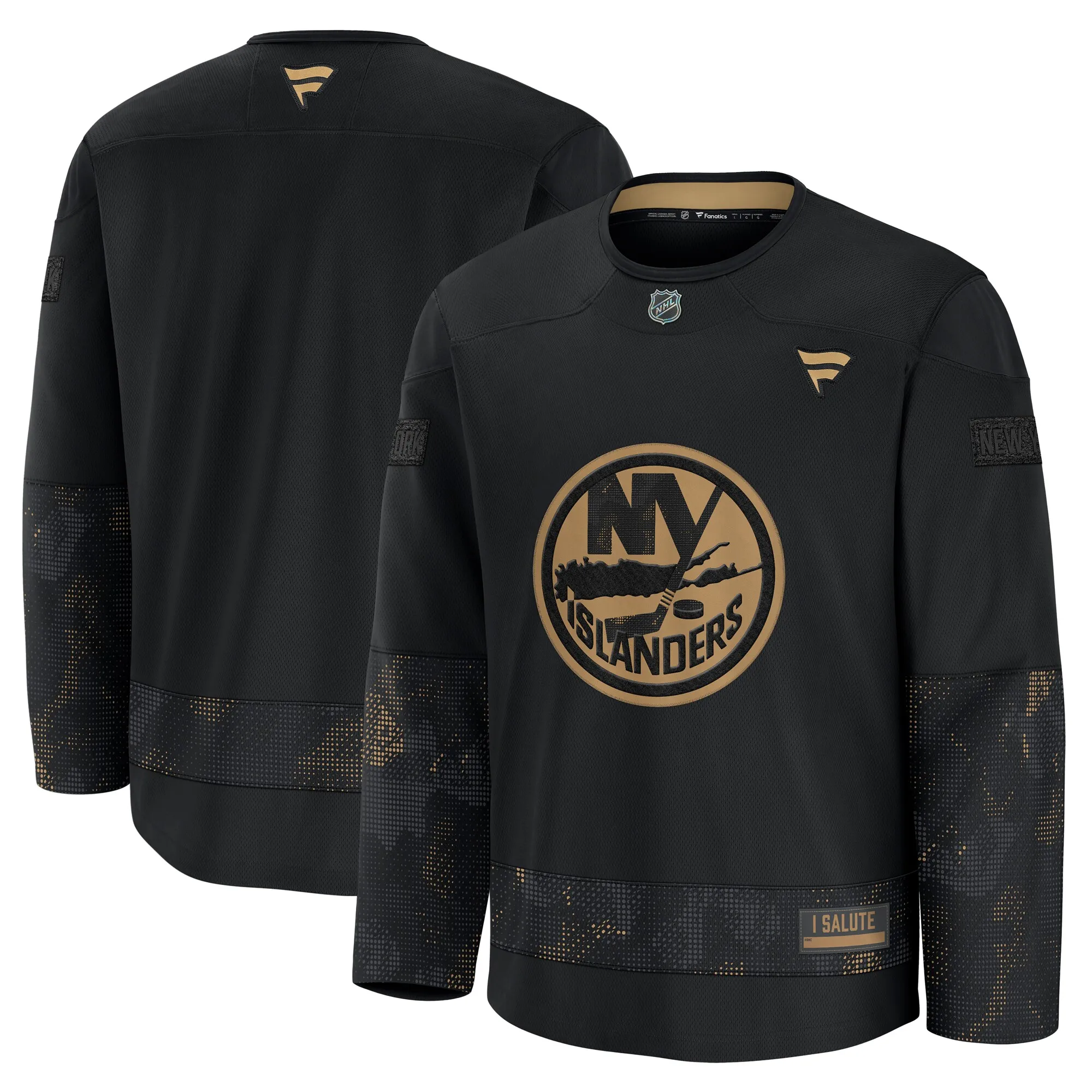 New York Islanders Fanatics 2024 Military Appreciation Practice Jersey - Black