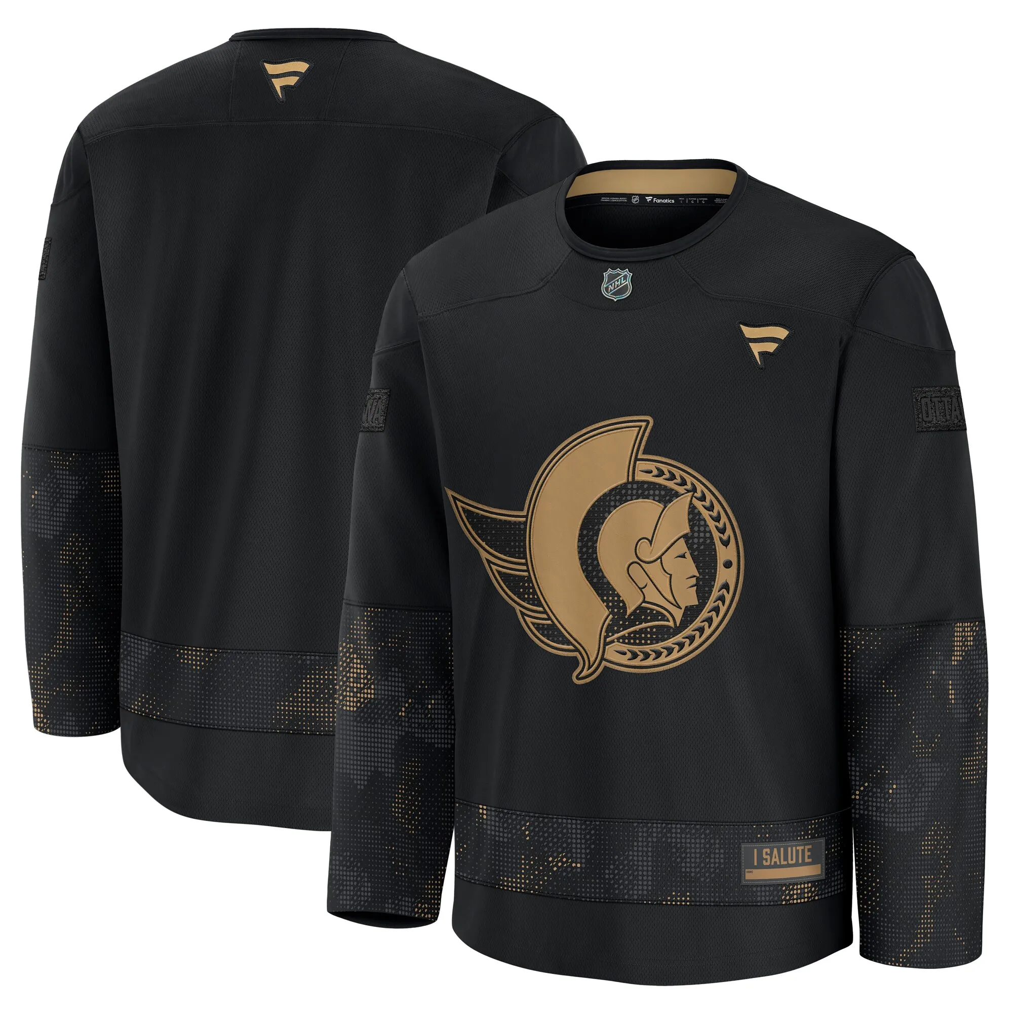 Ottawa Senators Fanatics 2024 Military Appreciation Practice Jersey - Black
