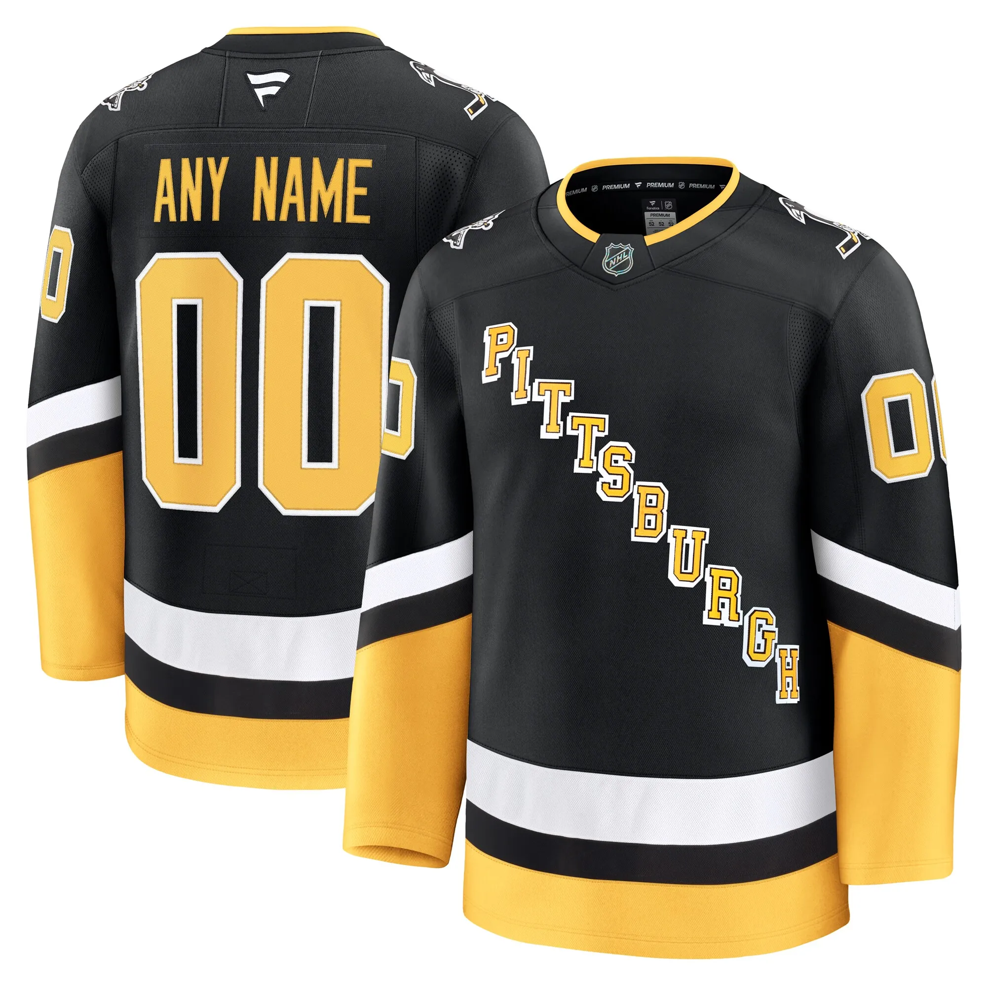 Pittsburgh Penguins Fanatics Alternate Premium Custom Jersey - Black