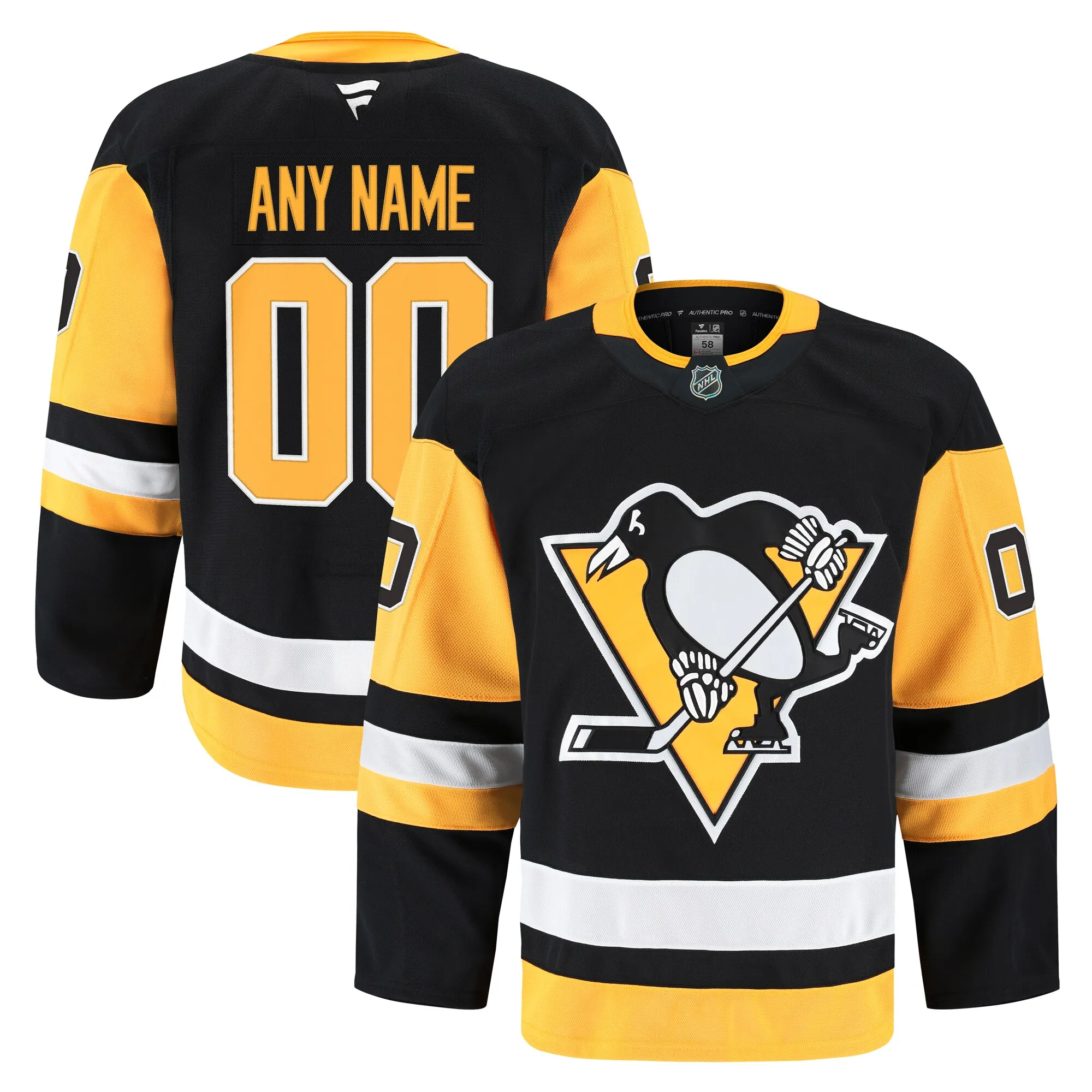 Pittsburgh Penguins Fanatics Home Authentic Pro Custom Jersey - Black