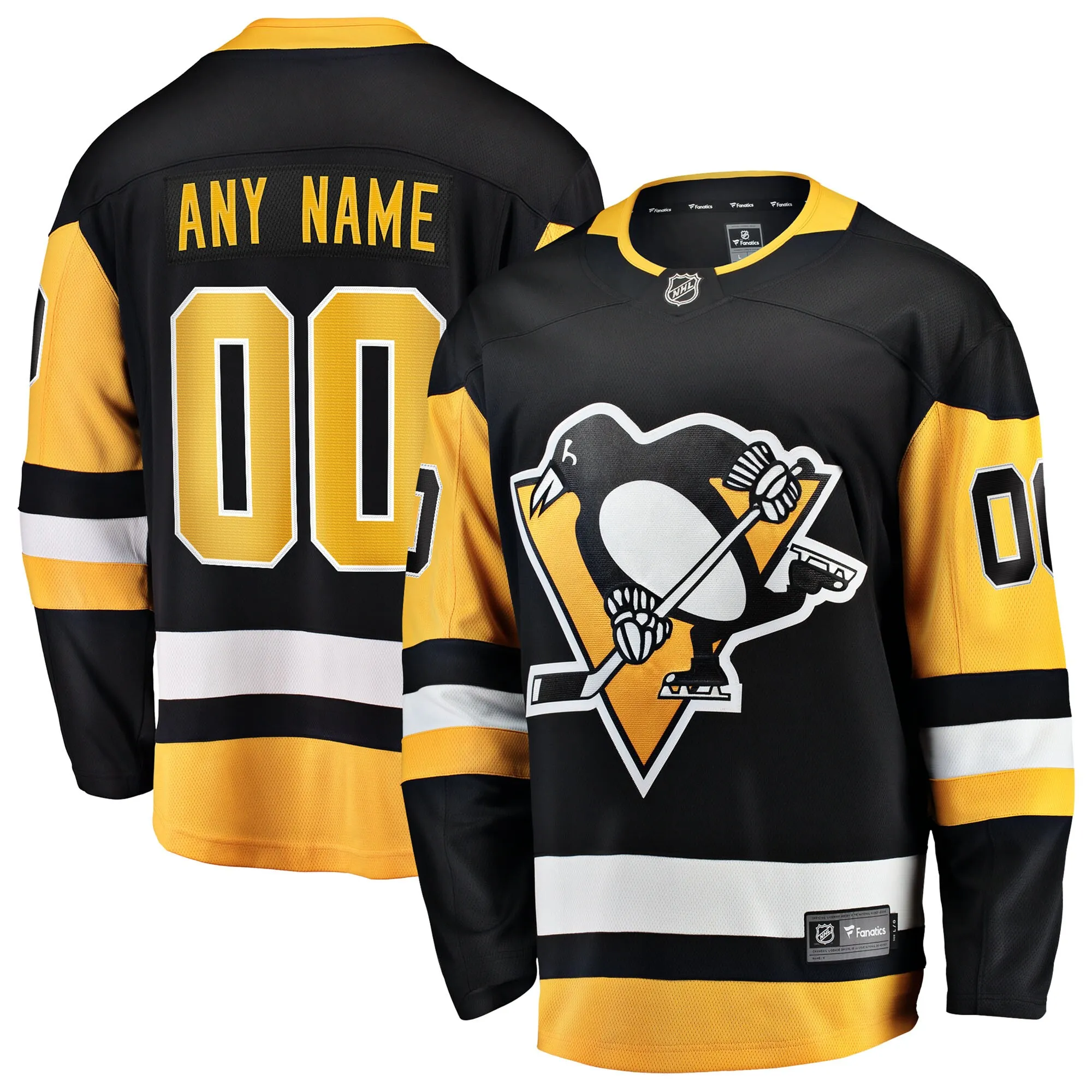 Pittsburgh Penguins Fanatics Home Breakaway Custom Jersey - Black