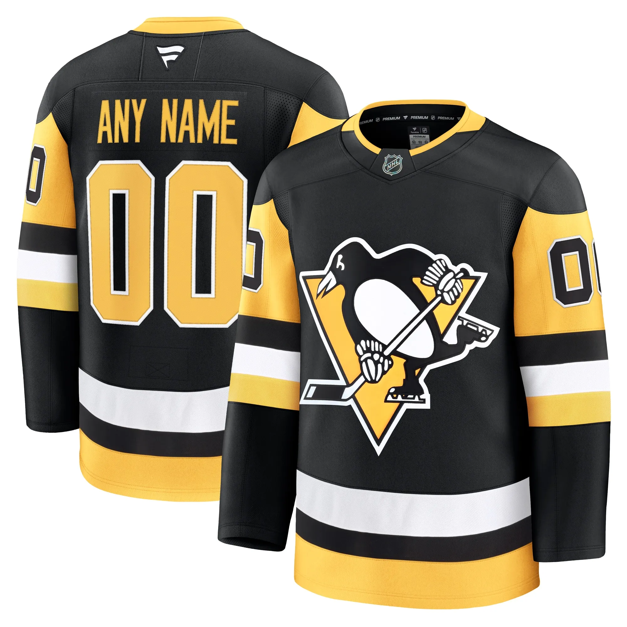 Pittsburgh Penguins Fanatics Home Premium Custom Jersey - Black