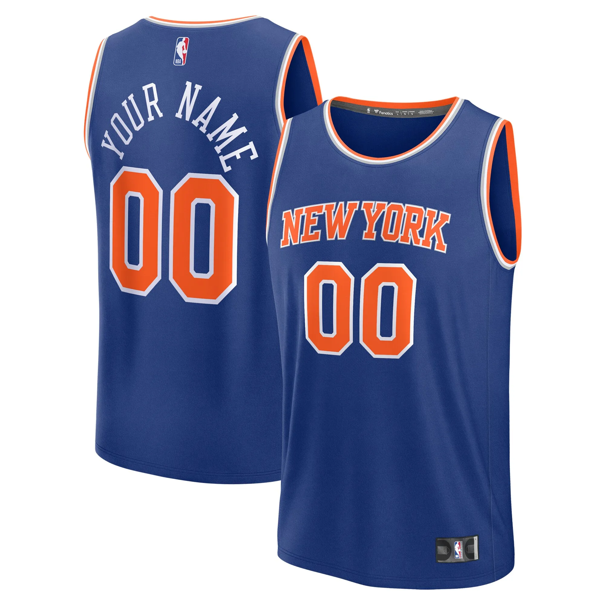 New York Knicks Fanatics Fast Break Custom Jersey - Icon Edition - Blue